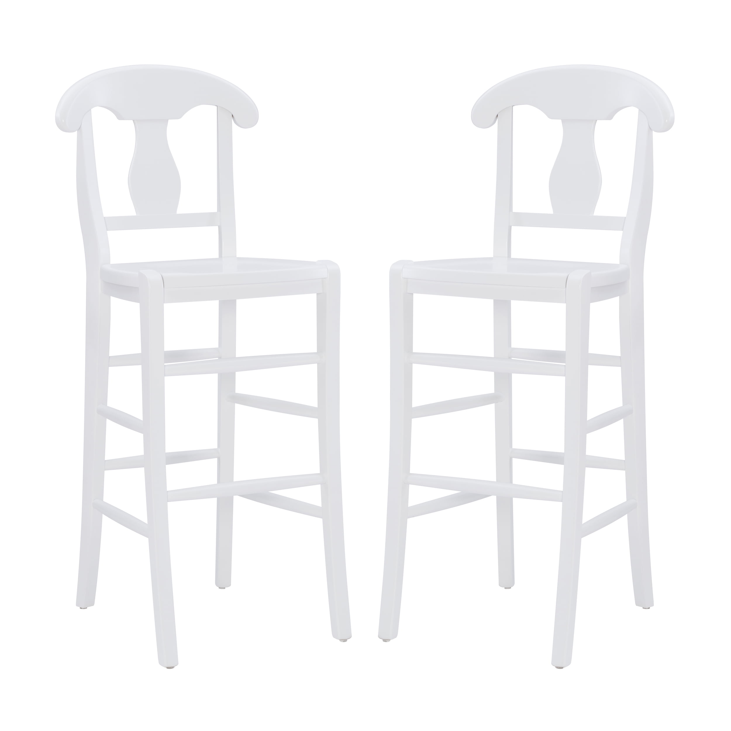 Linon Ezra 29" Indoor Wood Bar Stool, Set of 2, White - Image 7