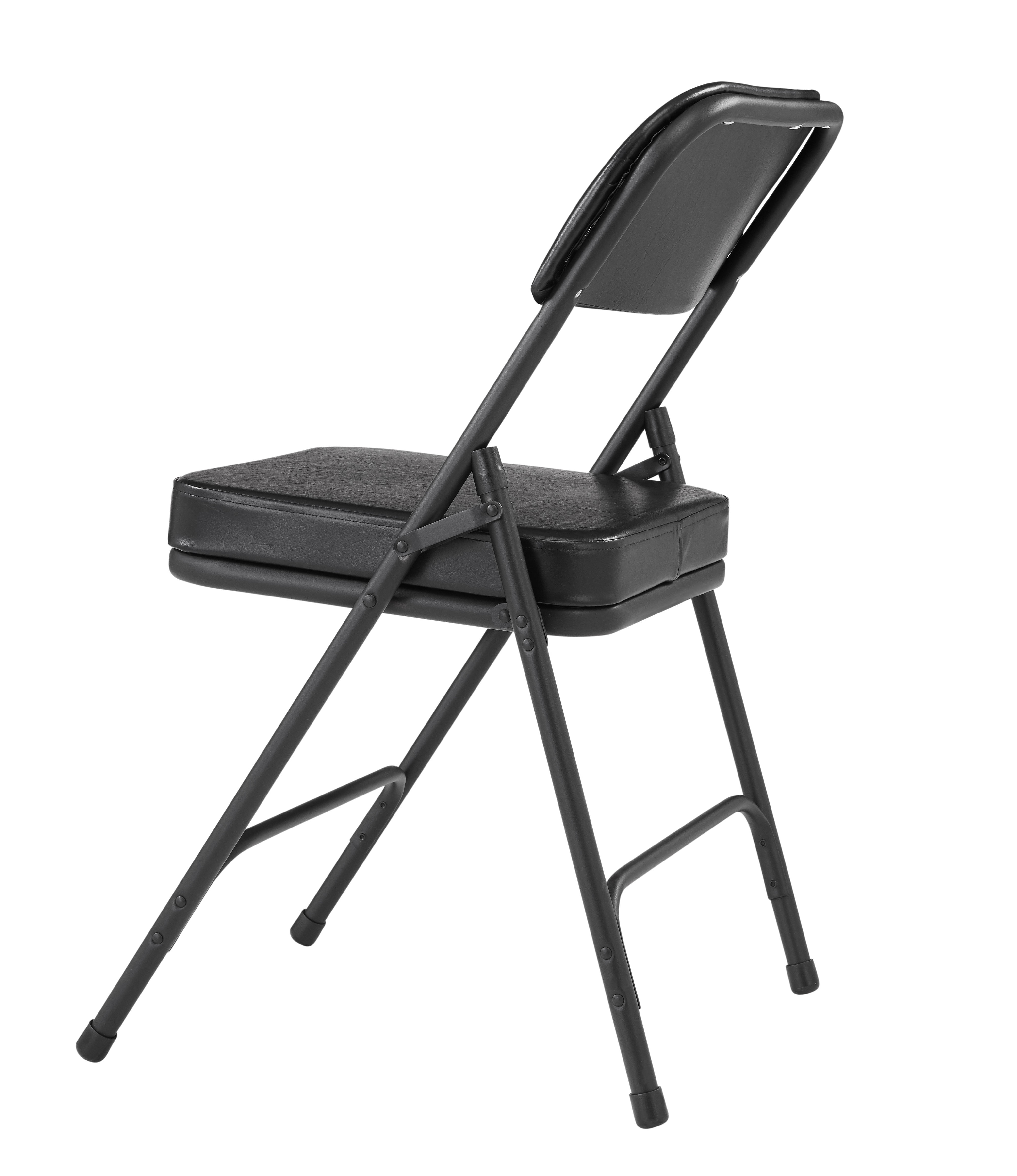 (2 Pack) NPS 3200 Series Premium 2" Vinyl Upholstered Double Hinge Folding Chair, Black - Image 8