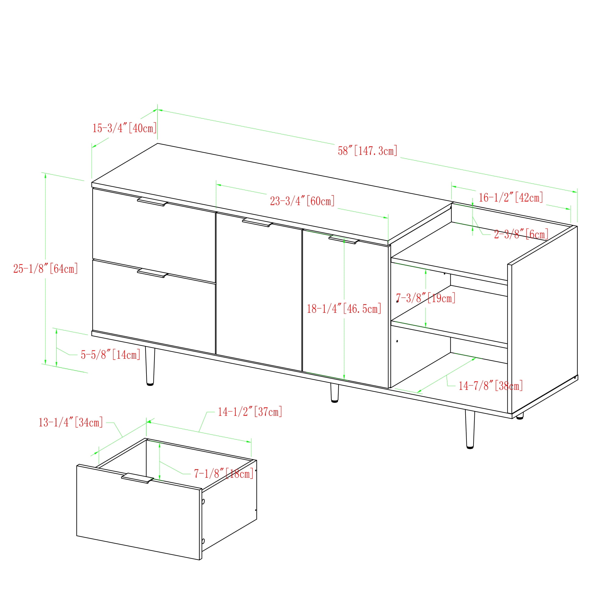 Manor Park Dark Walnut Modern TV Stand for TVs up to 48" - Image 8