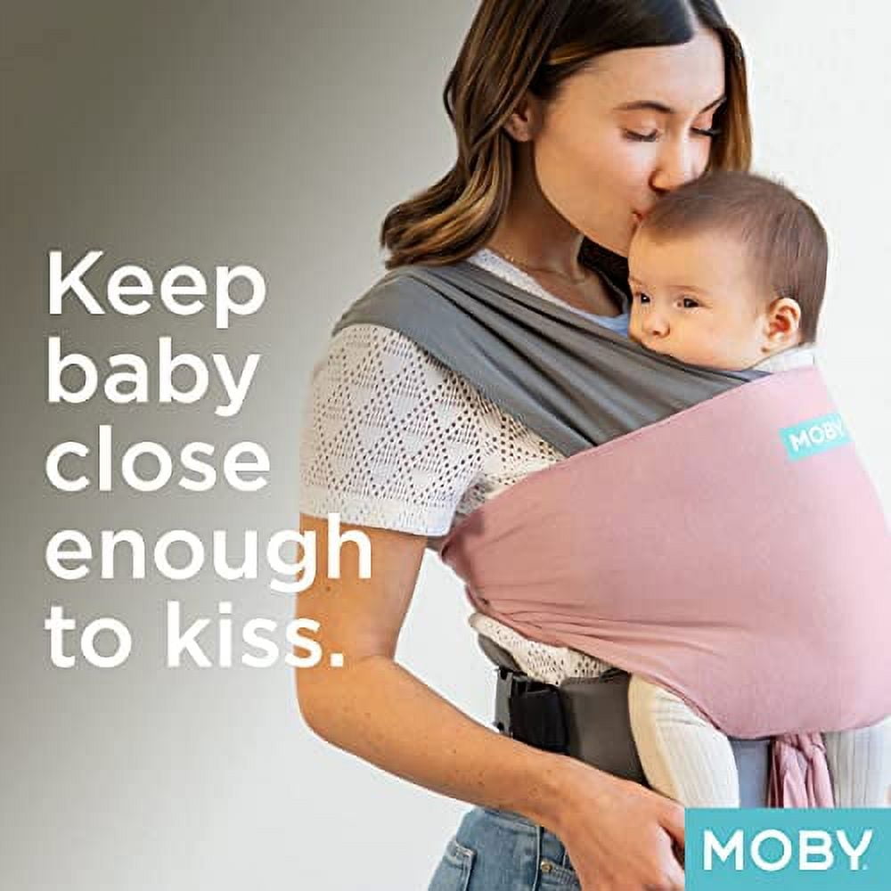 Moby Wrap Easy-Wrap Carrier, Hands-Free Baby Carrier for Newborns, 2-Position, Smoked Pearl - Image 7
