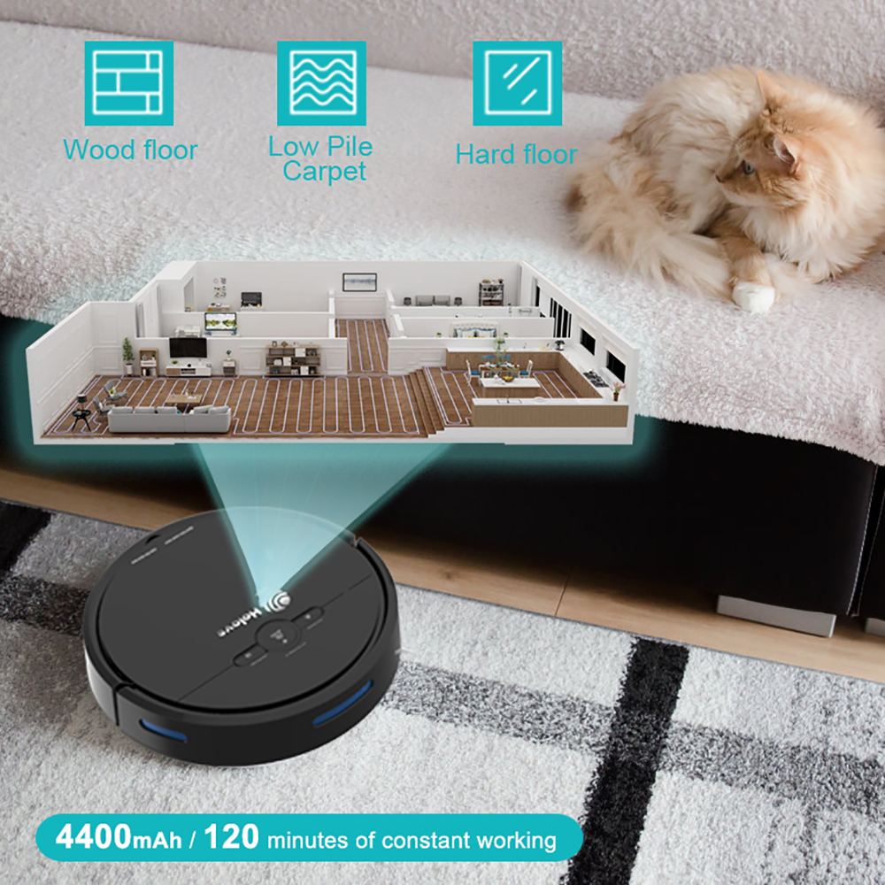 Holove Robot Vacuums Cleaner, Smart WIFI Automatic Vacuum sweeper for Pet Hair Floor - Image 7
