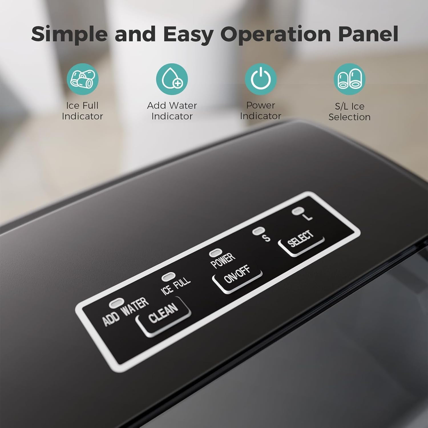 Moifoi Ice Makers with Handle,26.5Lbs/24H,9 Cubes in 6 Mins,2 Sizes of Bullet Ice,Portable Ice Machine with Self-Cleaning,Black - Image 9