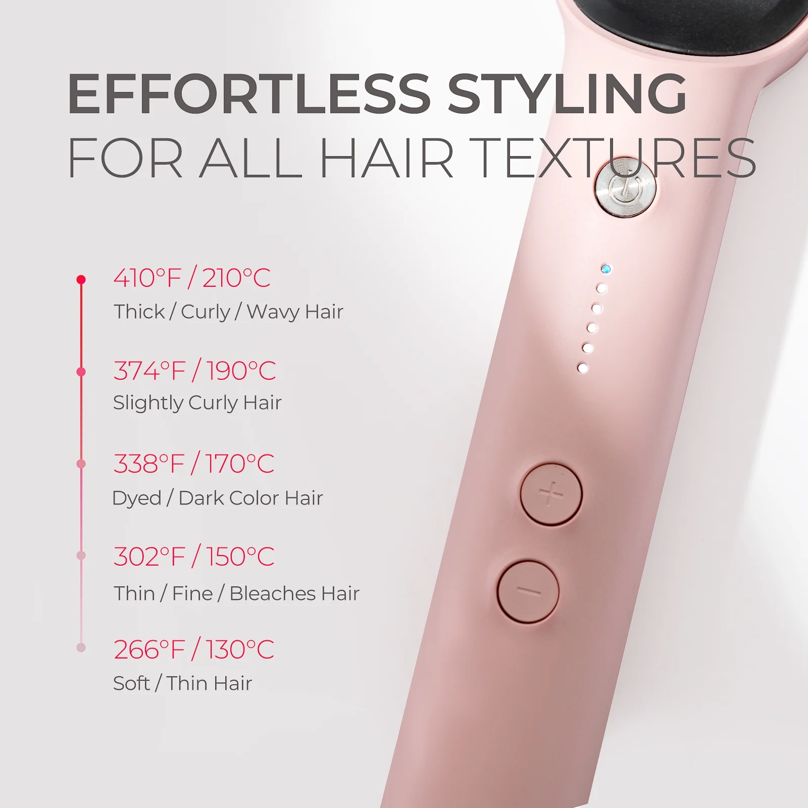 TYMO Ring Hair Straightener Brush, Hair Straightening Iron with Built-in Comb, Anti-Scald & Dual Voltage, Pink - Image 6