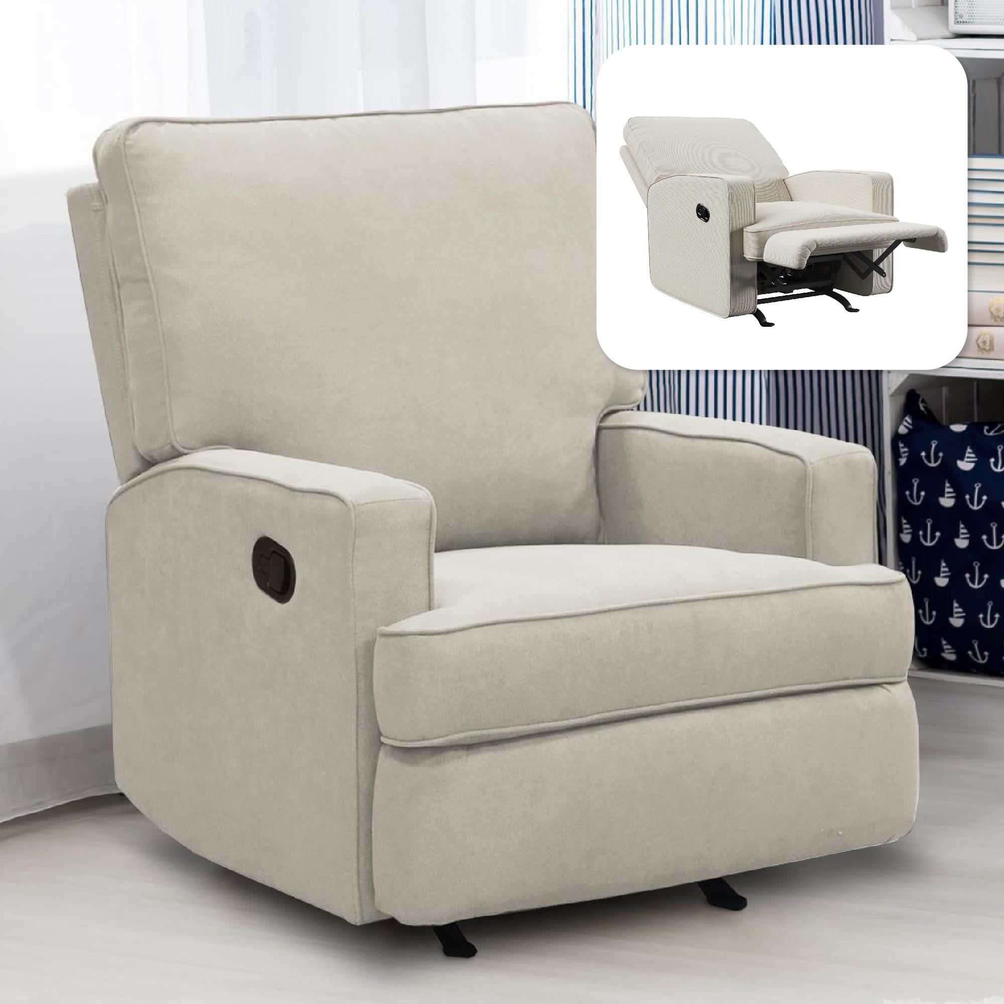 Baby Relax Salma 2-in-1 Rocker Recliner Chair, Beige Velvet - Image 6
