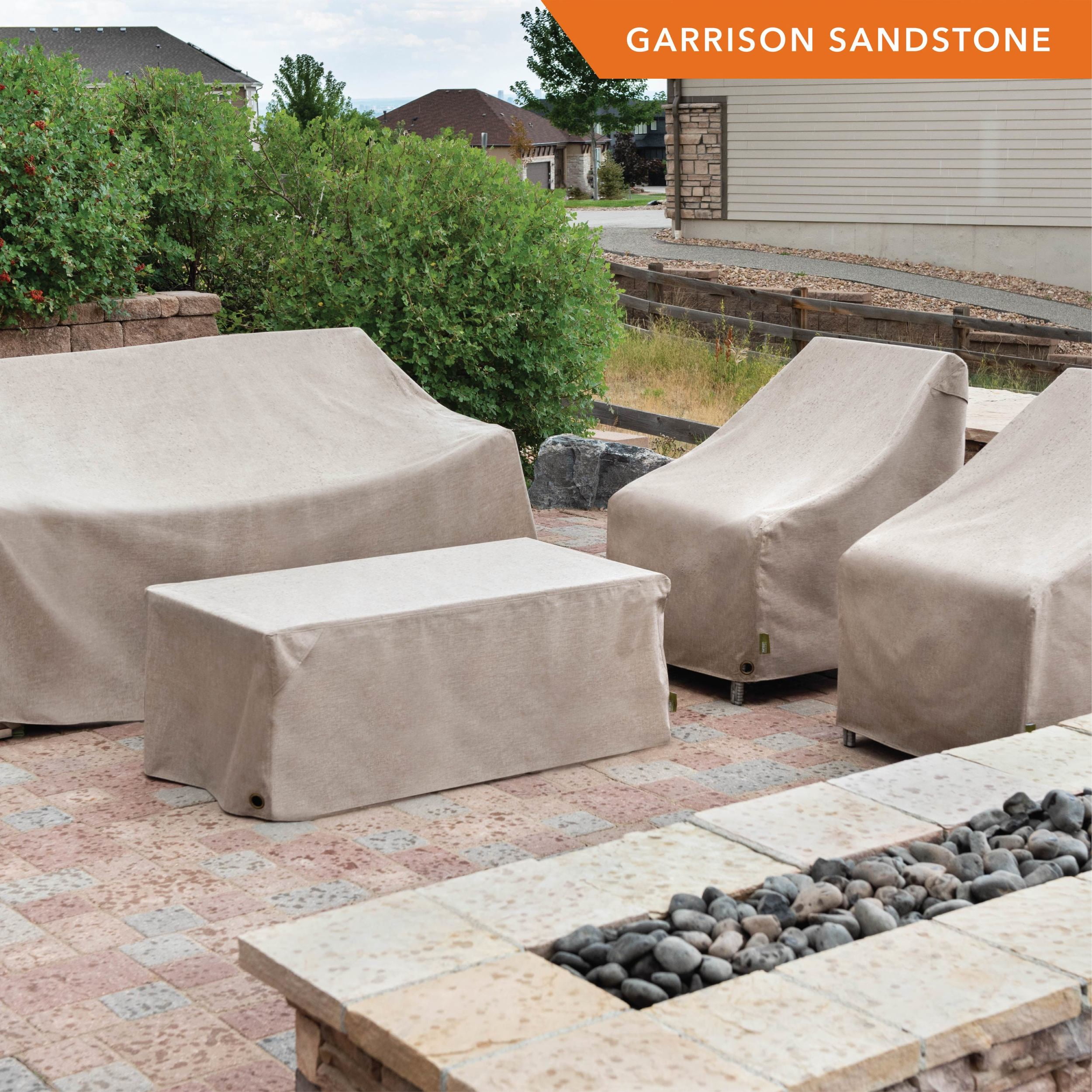 Modern Leisure Garrison Patio Chaise Lounge Cover, Waterproof, 65"L X 28"W X 29"H, Sandstone, 2-Pack - Image 11