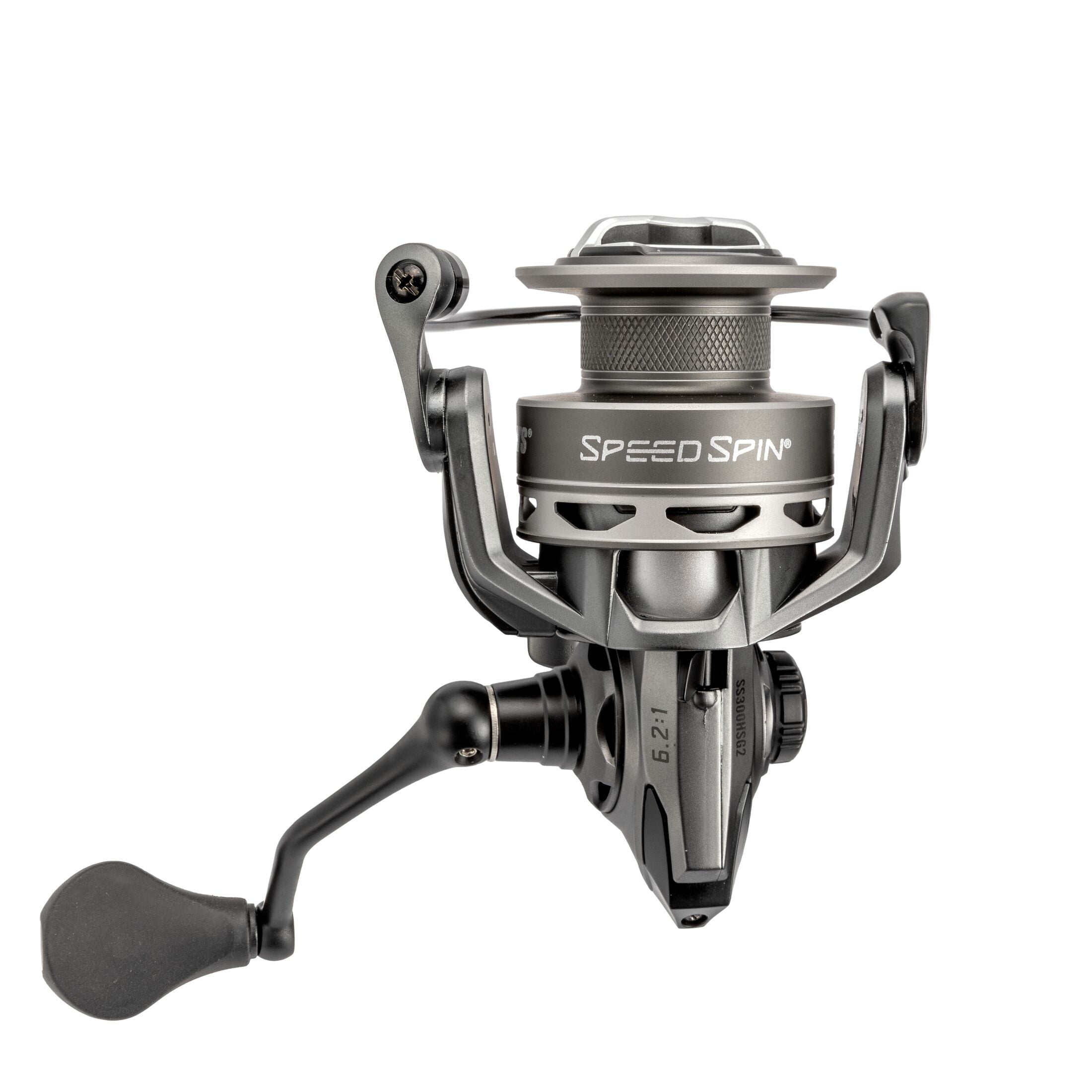 Lew’s Speed Spin Spinning Fishing Reel, Size 300 Reel, 9+1 Bearings, 6.2:1 Gear Ratio, Graphite Frame and Sideplate, Solid Brass Speed Gears, Speed Lube, Multi-Disc Drag, Gray (Clam Packaging) - Image 3