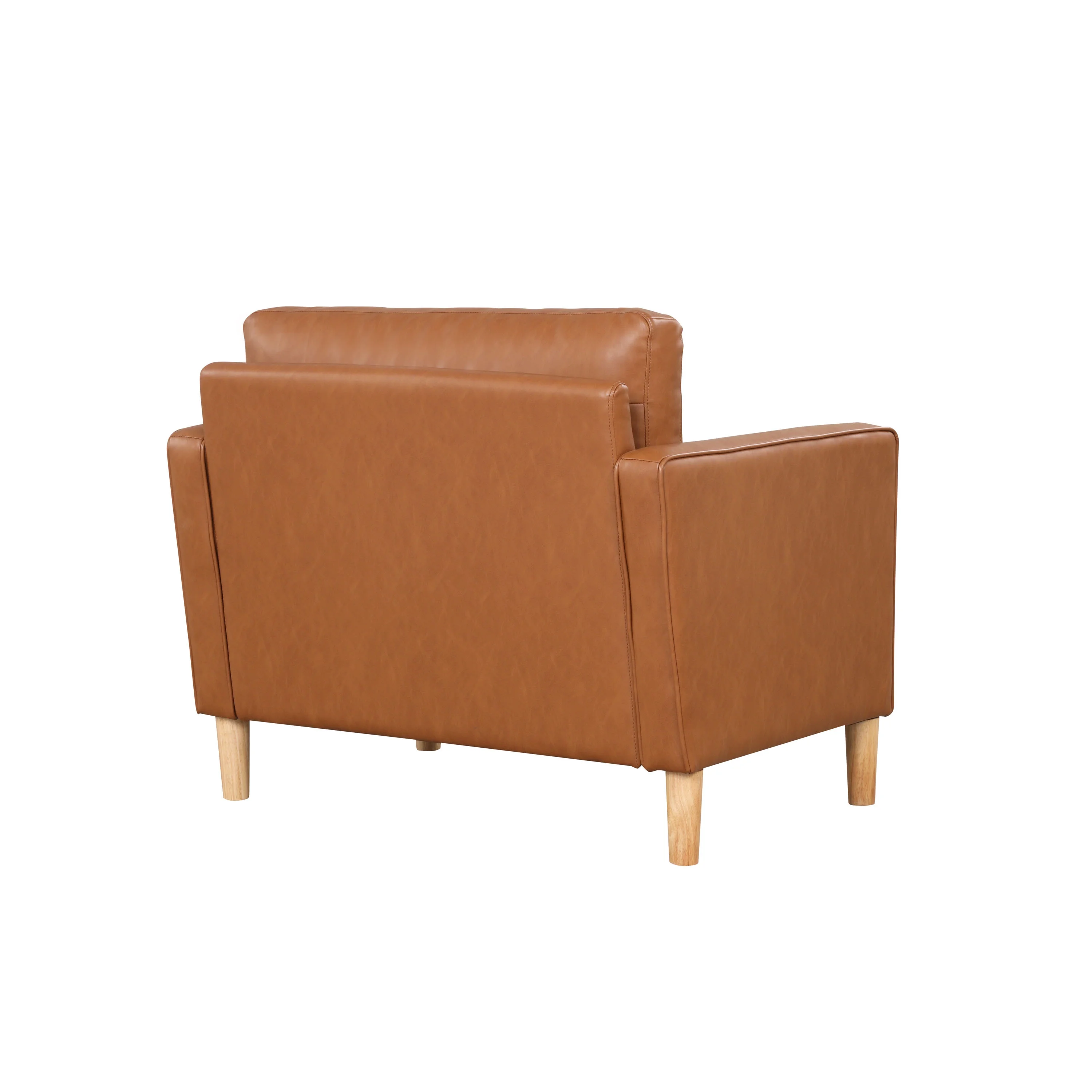 Lifestyle Solutions Lorelei Oversized Chair, Caramel Faux Leather - Image 2