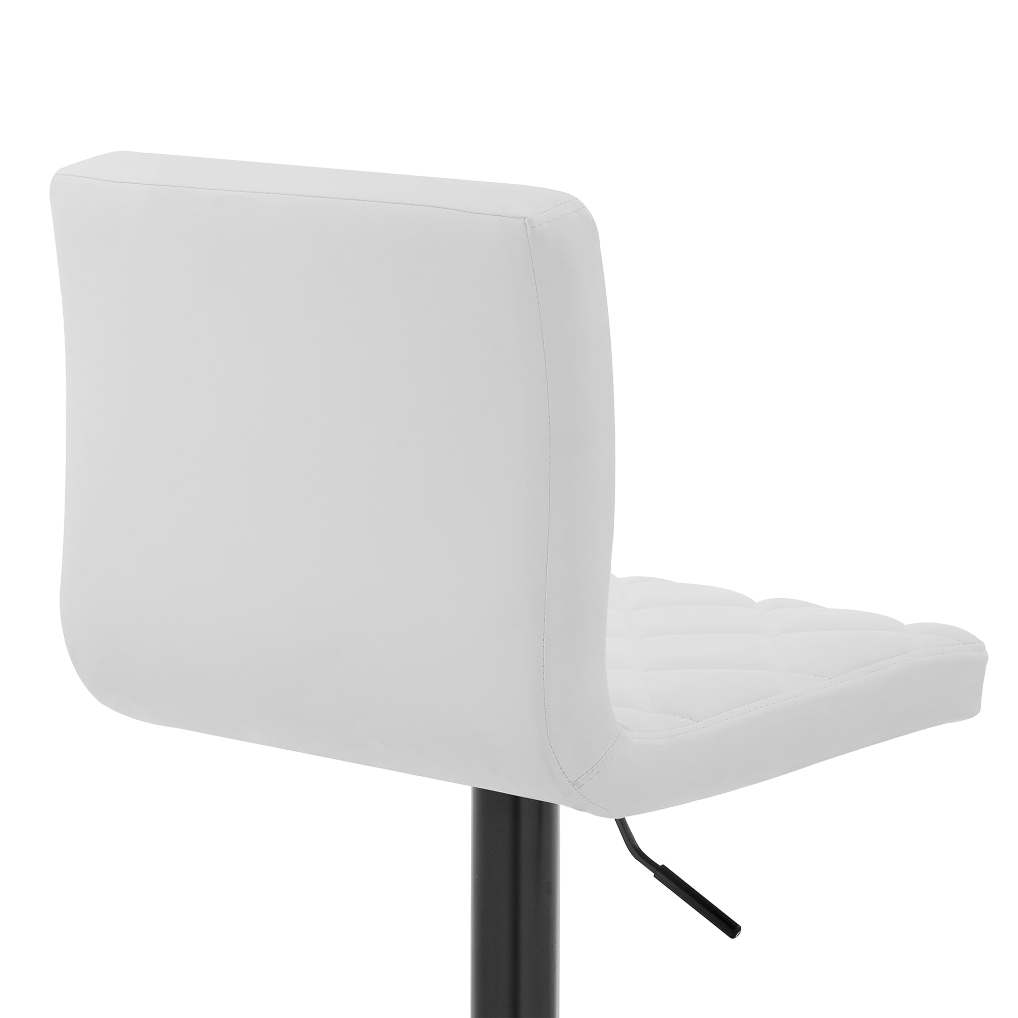 Duval Adjustable White Faux Leather Swivel Bar Stool - Image 8