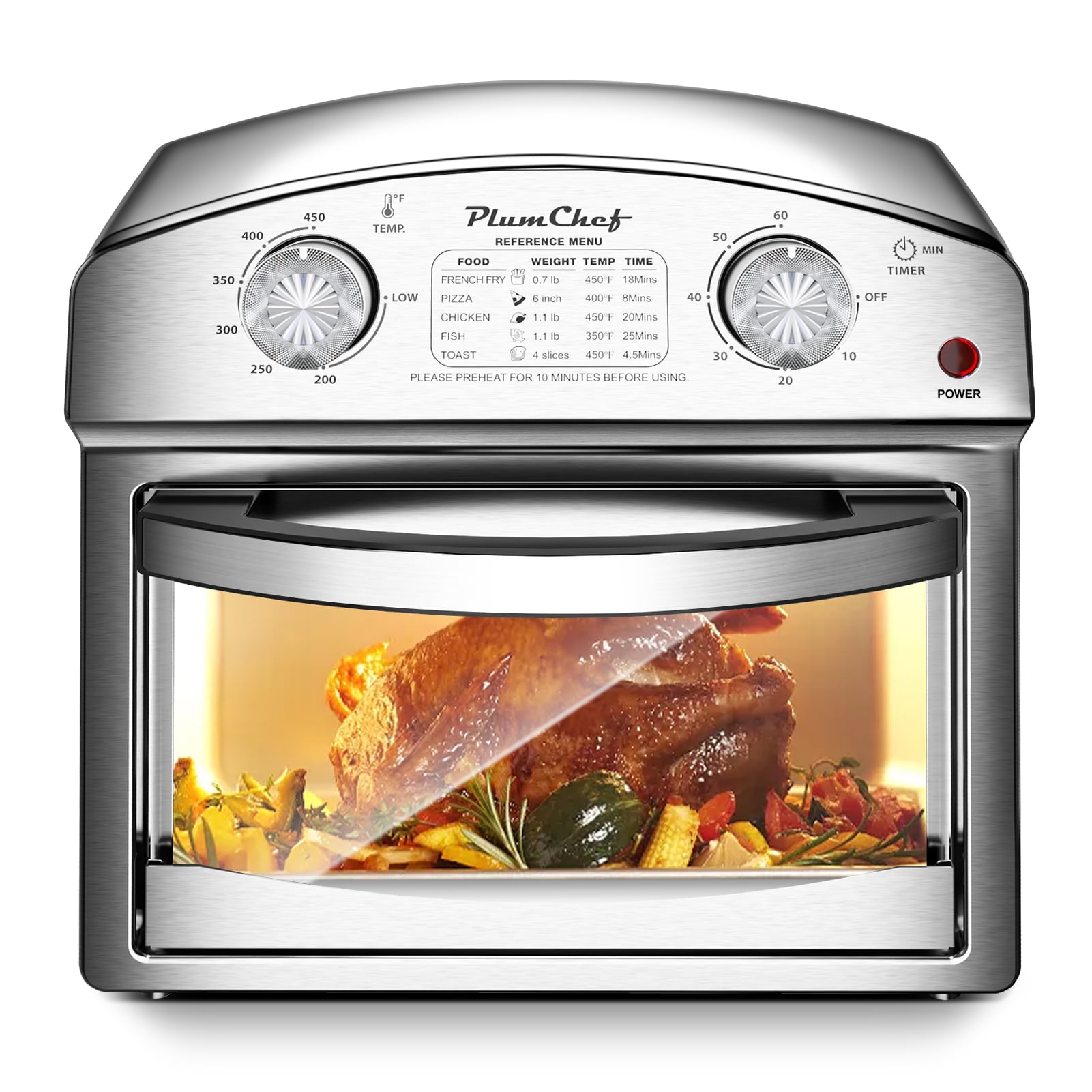 12.5 Quart 7-in-1 Air Fryer Toaster Oven with Time & Temp Control, 5 Preset Modes - Image 8