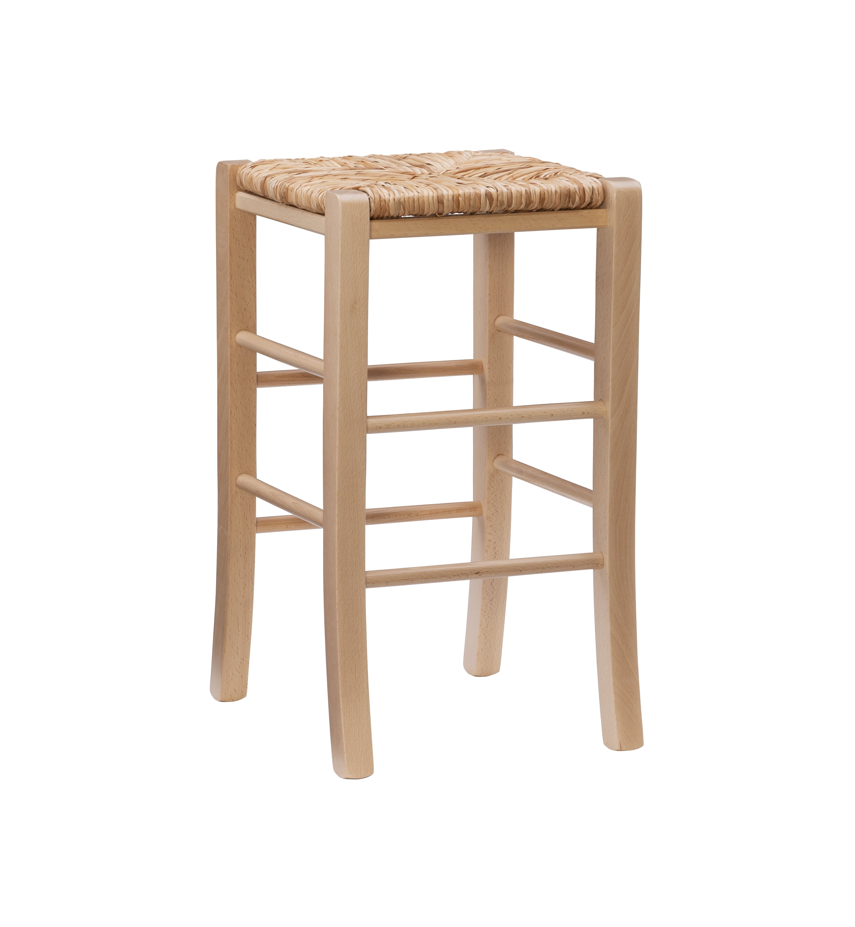 Linon Ivica 24.4" Backless Counter Stools, Set of 2, Natural with Handwoven Rush Seat - Image 6