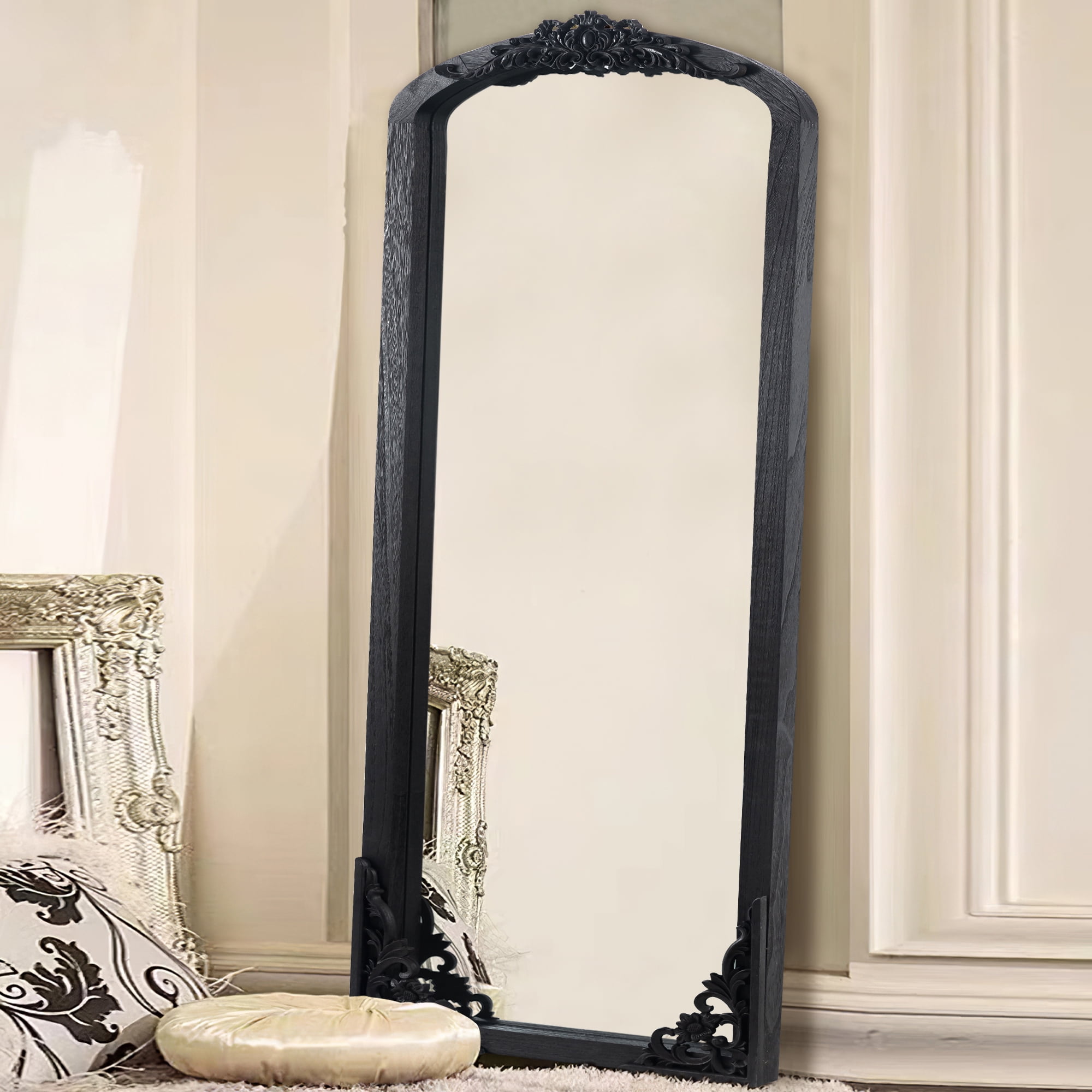 71x30 Arch Full-Length Vintage Mirror, Black - Image 5