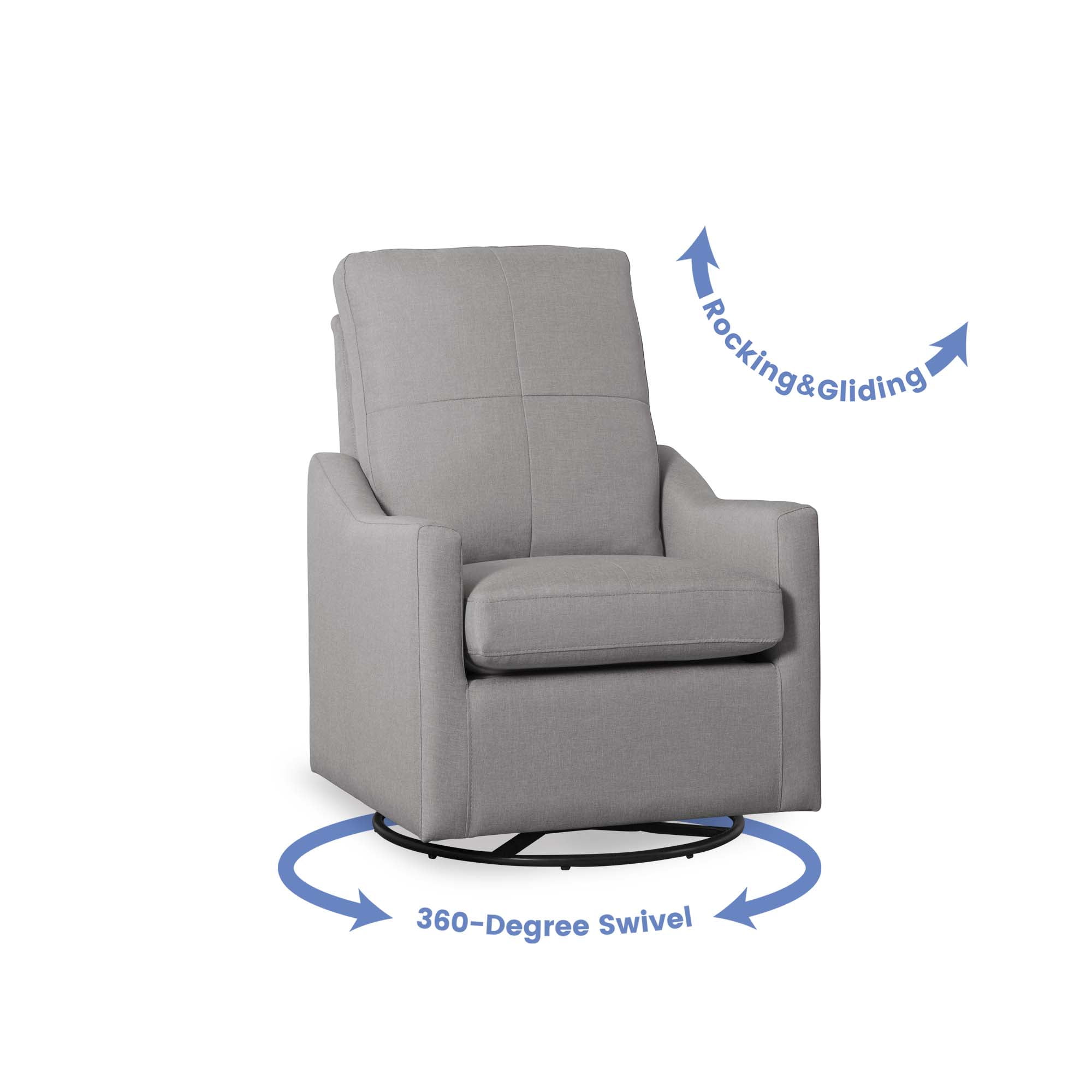 Delta Children Kenwood Slim Nursery Glider Swivel Rocker Chair, French Grey - Image 9