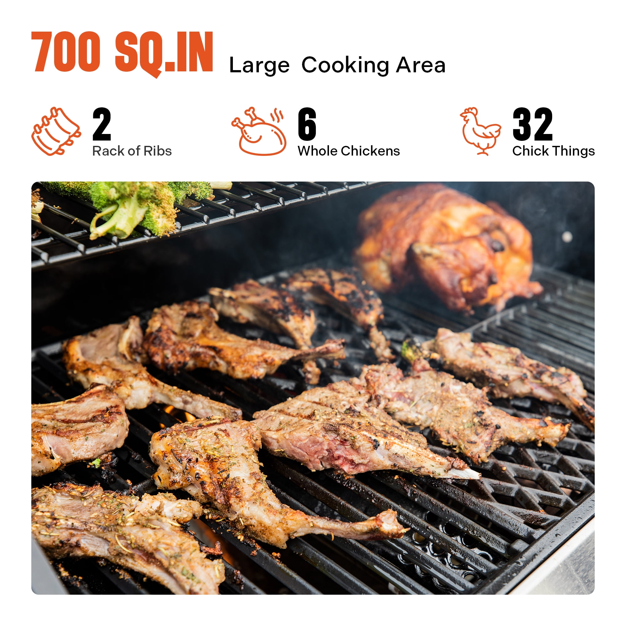 Monument Grills 4 Burner Dual Fuel Gas Grill with Stainless Steel Cabinet, Side Burner, Clear View Lid and LED Controls, 60,000 BTU - Image 10