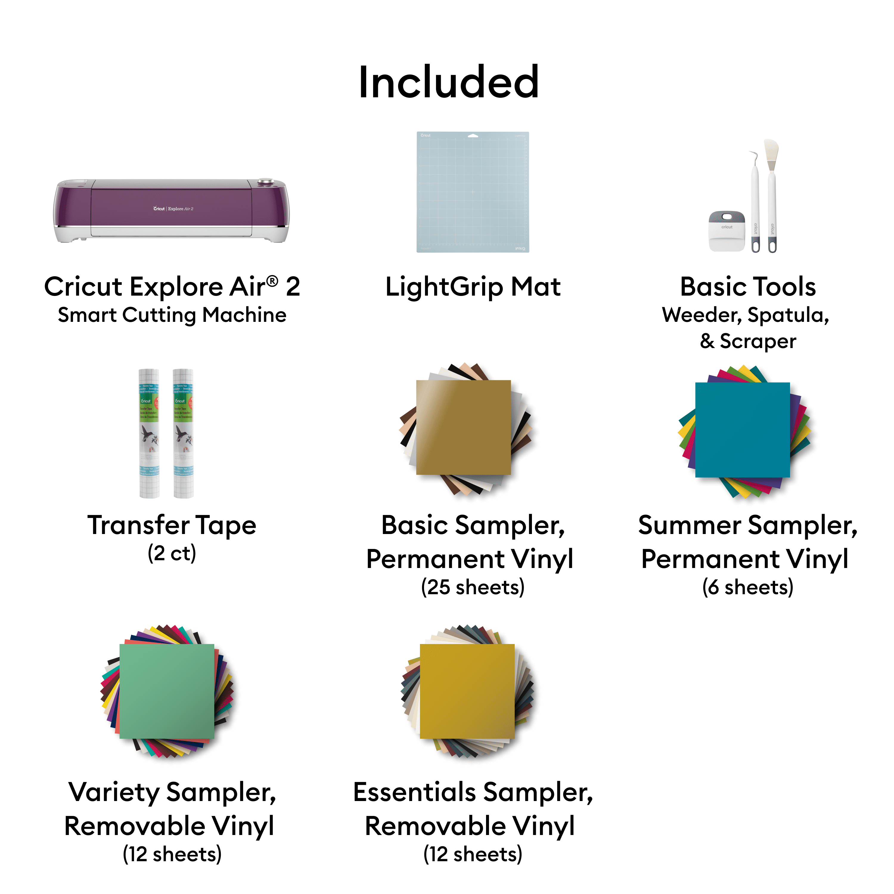 Cricut Explore Air 2 Die-Cutting Machine + Vinyl & Tool Kit Starter Bundle, Boysenberry - Image 11