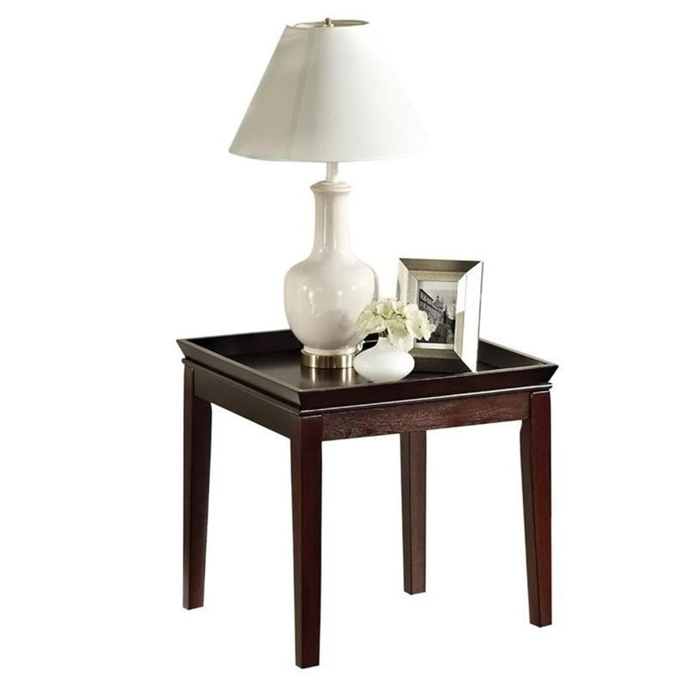 Steve Silver Clemson Traditional Square Wood 24" Height End Table, Cherry - Image 4