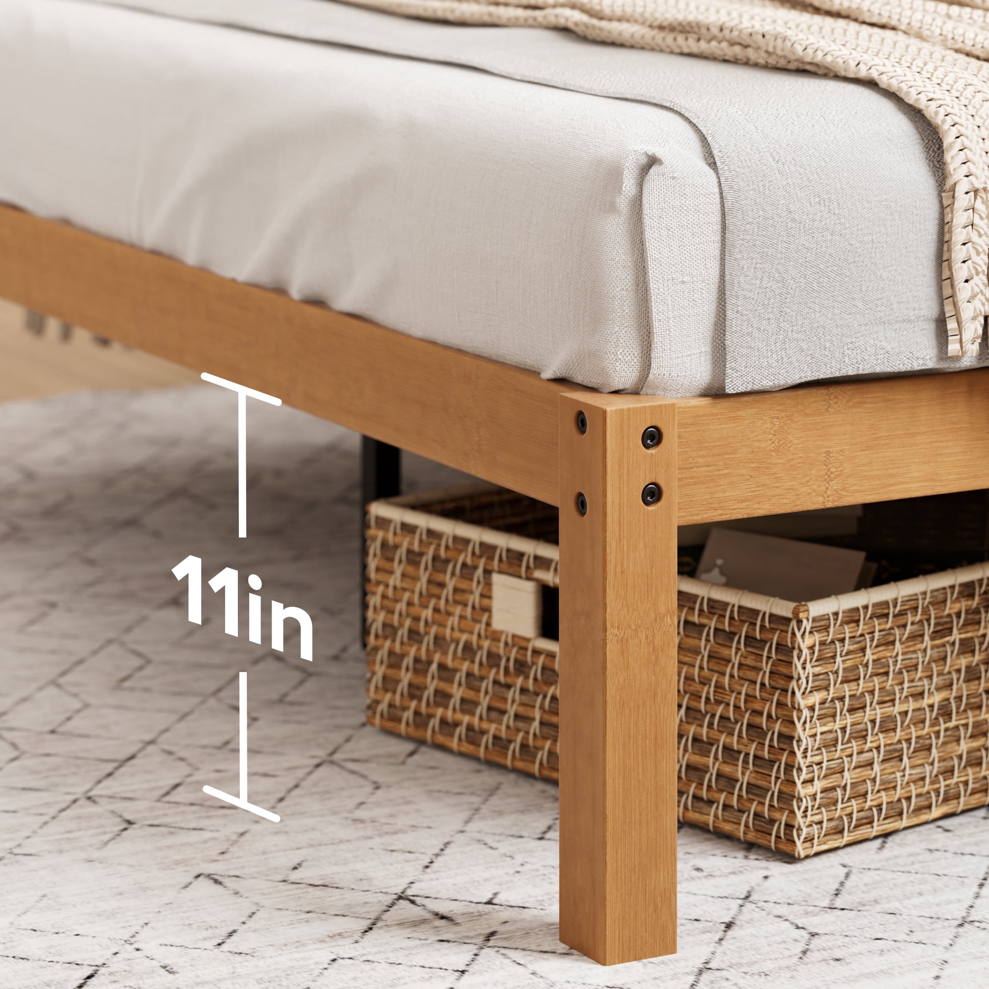 Zinus Maddie Bamboo Platform Bed Frame, Queen - Image 6