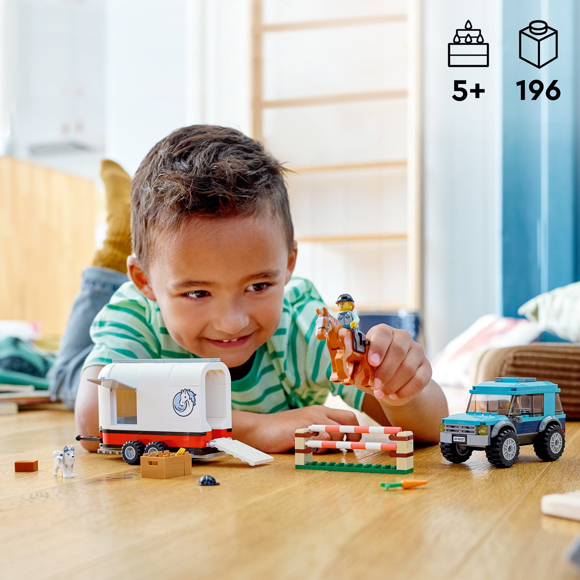 LEGO 60327 City Great Vehicles Horse Transporter Set, with SUV Toy Car, Trailer, Horse Figure and Jump, Gift Idea for Grandchildren, Kids, Boys & Girls Ages 5 and Up - Image 6