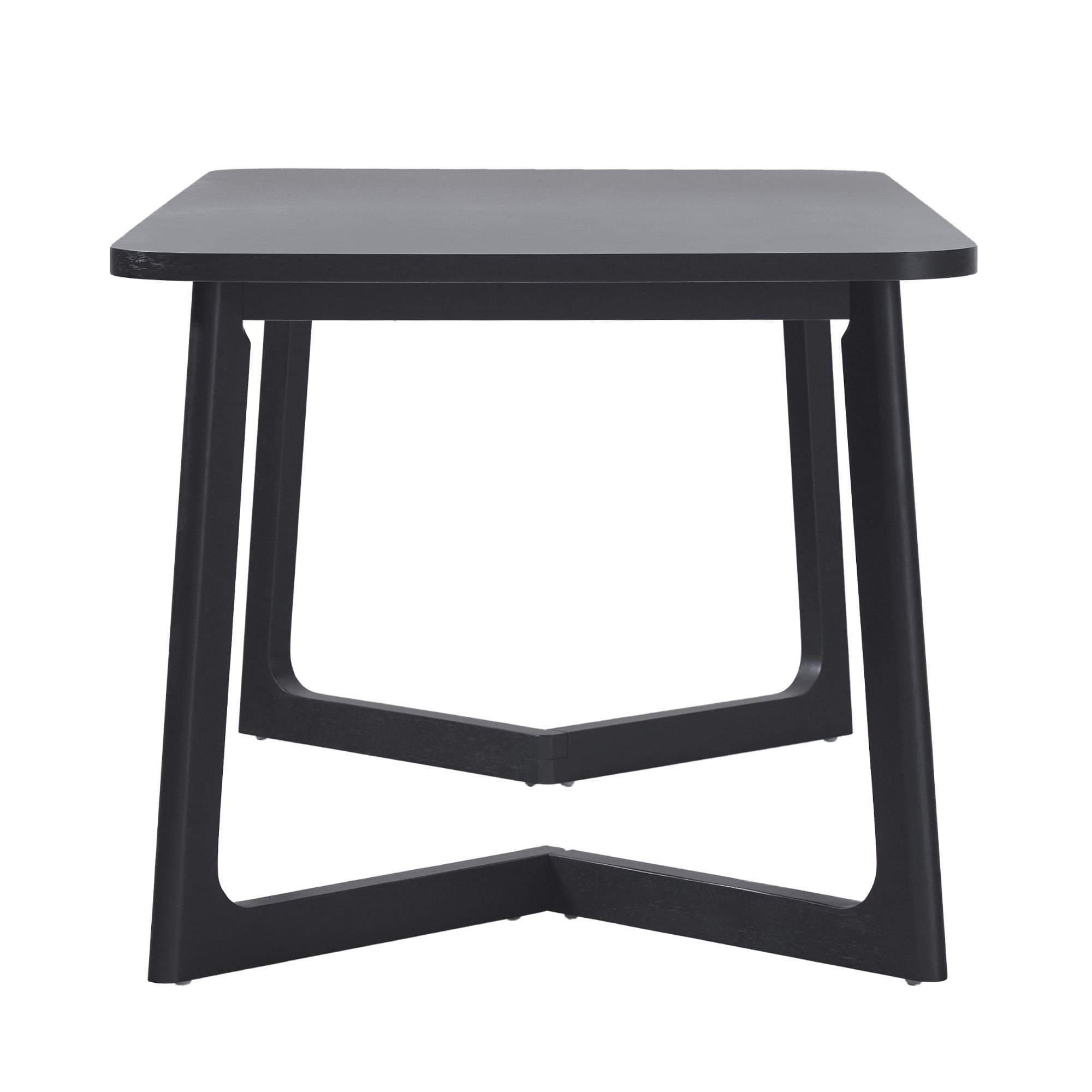 Walker Edison Modern Solid Wood Rectangle Dining Table, Black - Image 13