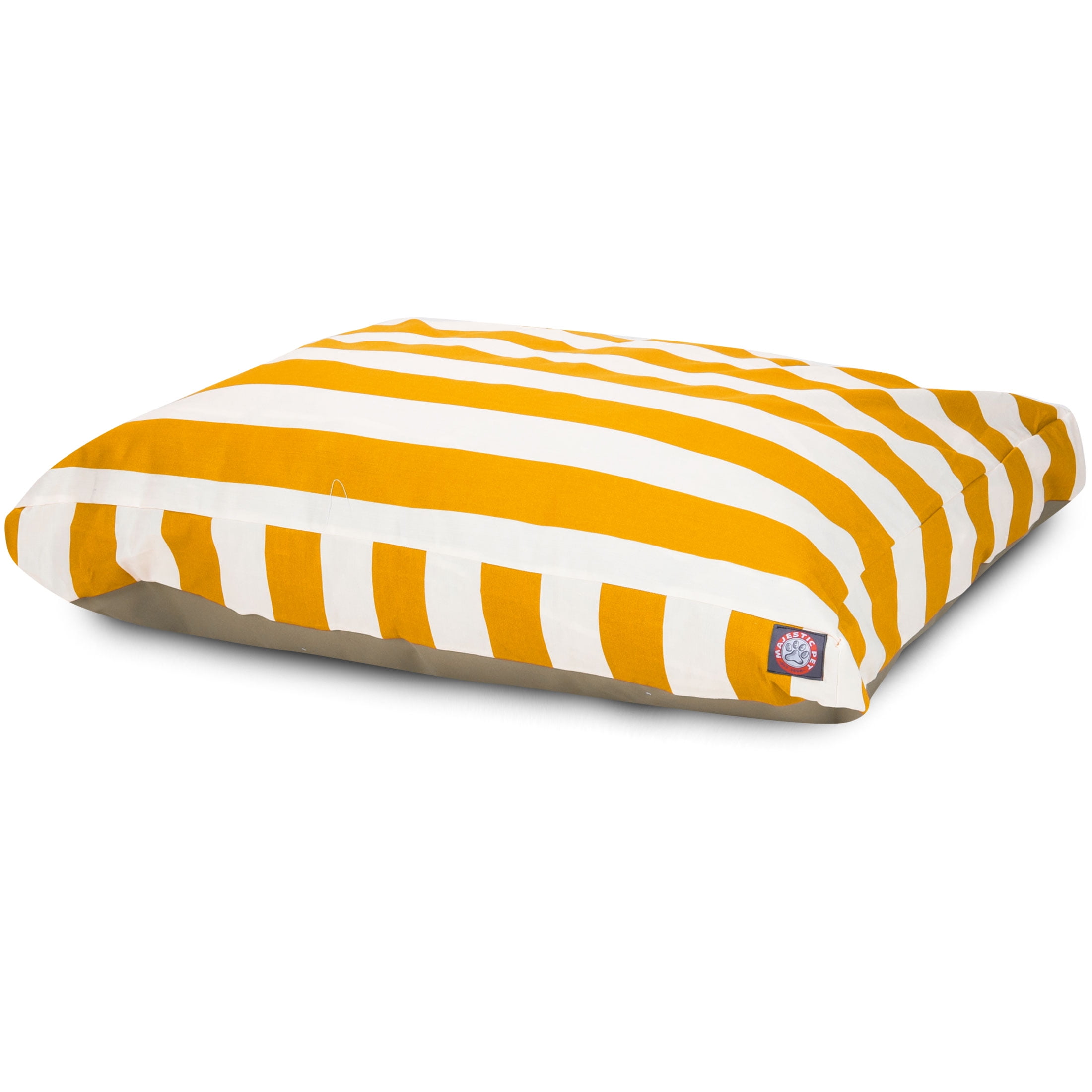 Majestic Pet | Vertical Stripe Rectangle Pet Bed For Dogs, Removable Cover, Yellow, Small - Image 2