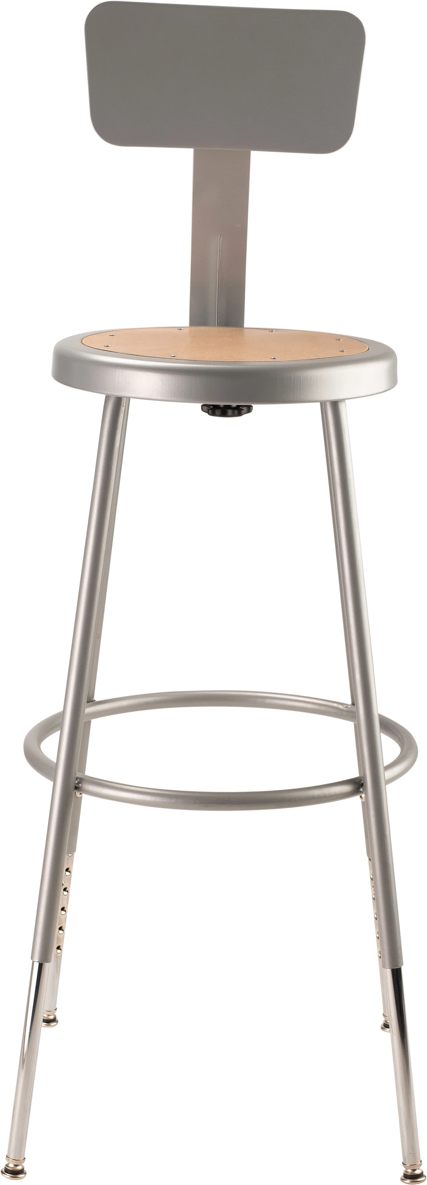 (Pack of 2) NPS 25 -33" Height Adjustable Heavy Duty Steel Stool With Backrest, Grey - Image 3