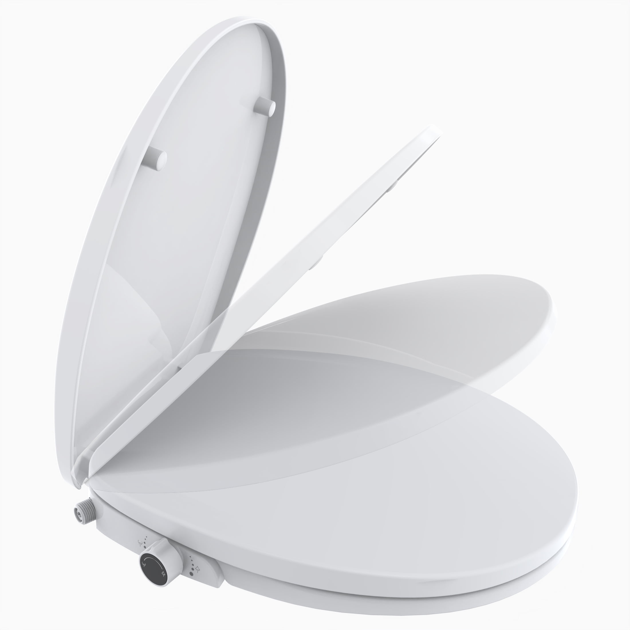 Mainstays Round Non-Electric Bidet Toilet Seat with Dual Self-Cleaning Nozzles, Daisy White - Image 6