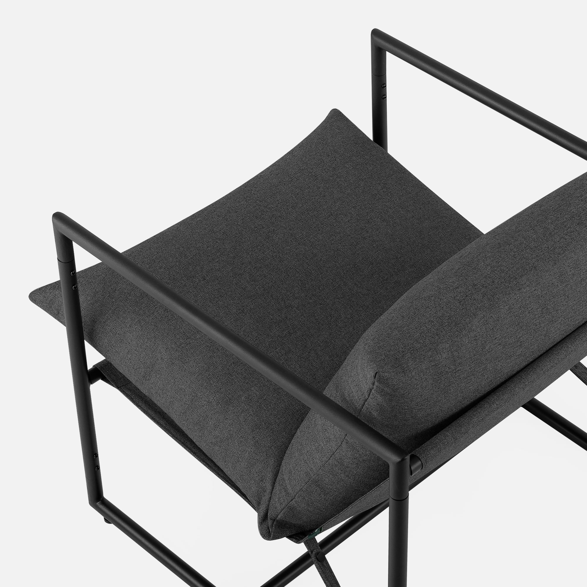 Zinus Aidan Metal Framed Indoor Sling Accent Chair, Dark Grey - Image 15