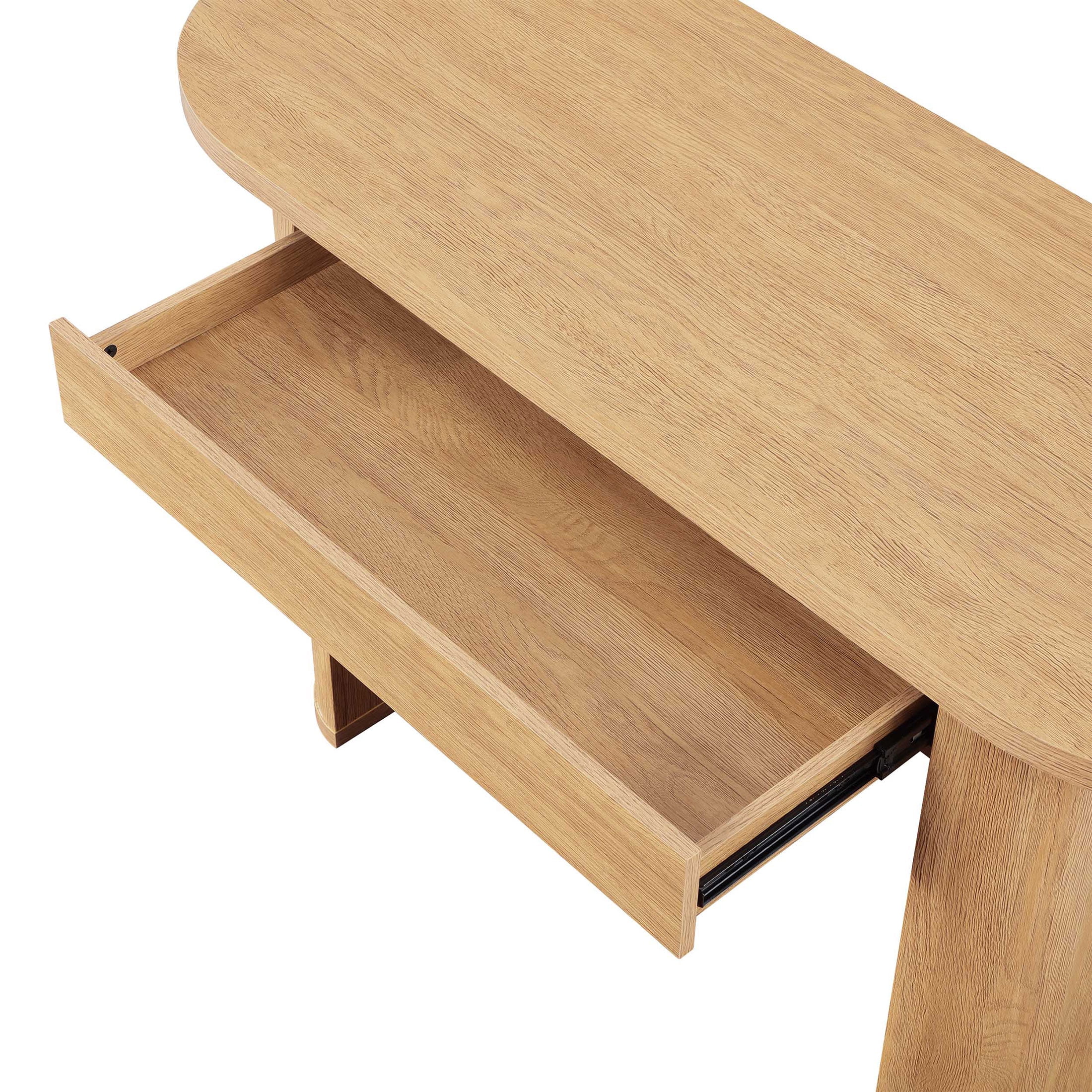 Better Homes & Gardens Juliet Oval Writing Desk, Light Honey Finish - Image 11