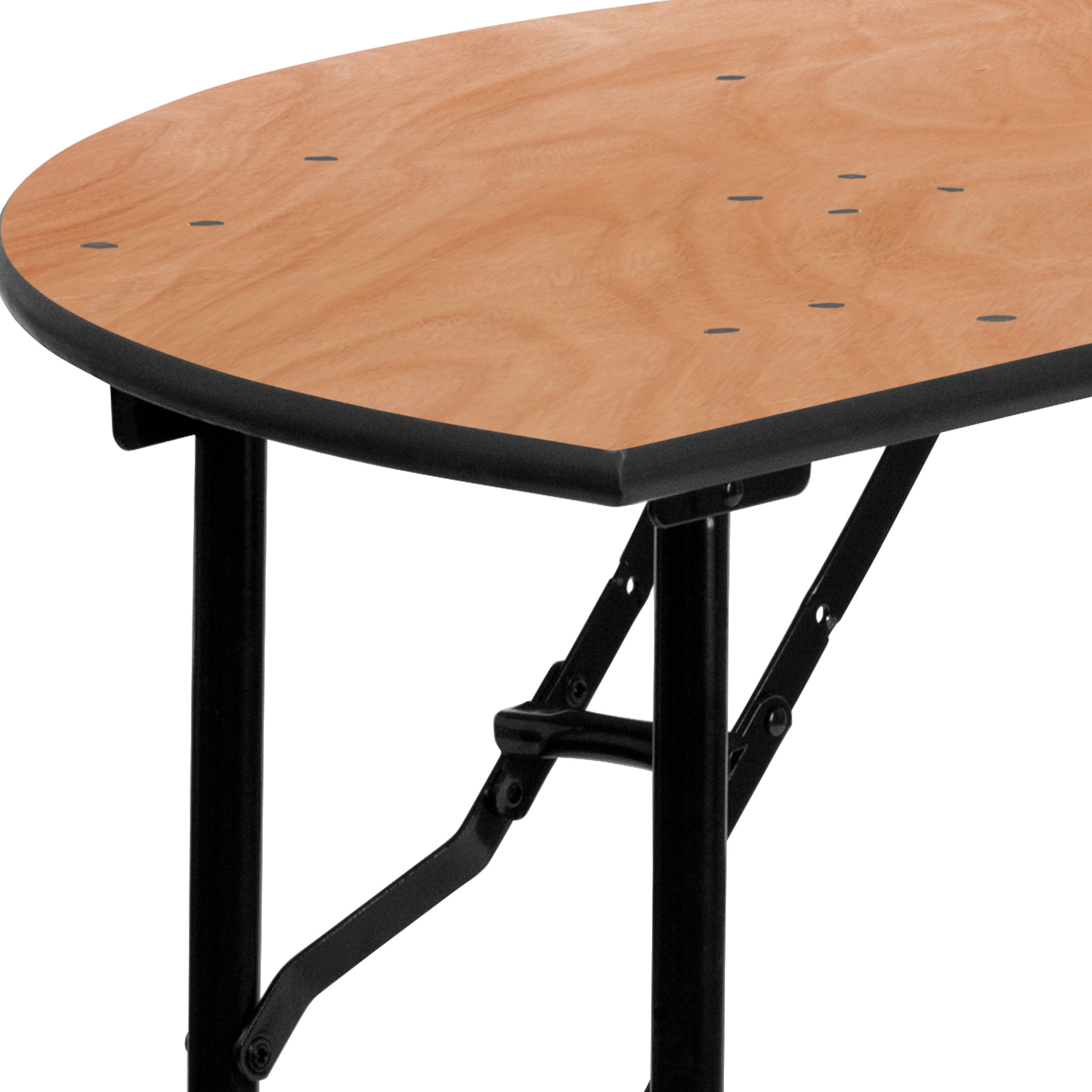 Flash Furniture Furman 4' Half-Round All-Occasion Wood Folding Event Table, Natural/Black - Image 6
