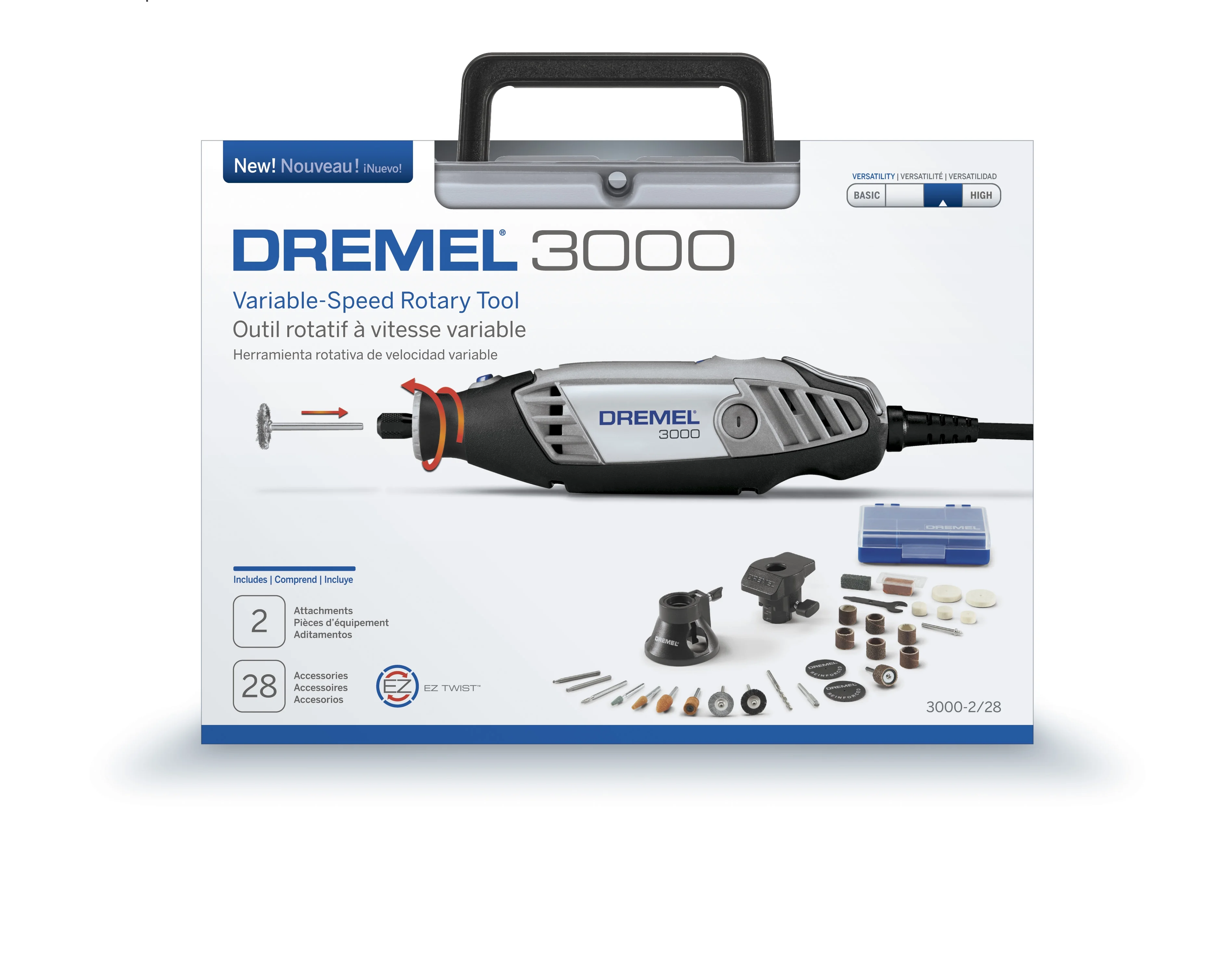 Dremel 3000-2/28 Variable Speed Rotary Tool Kit, 2 Attachments & 28 Accessories, Perfect for Routing, Metal Cutting, Wood Carving, and Polishing - Image 9