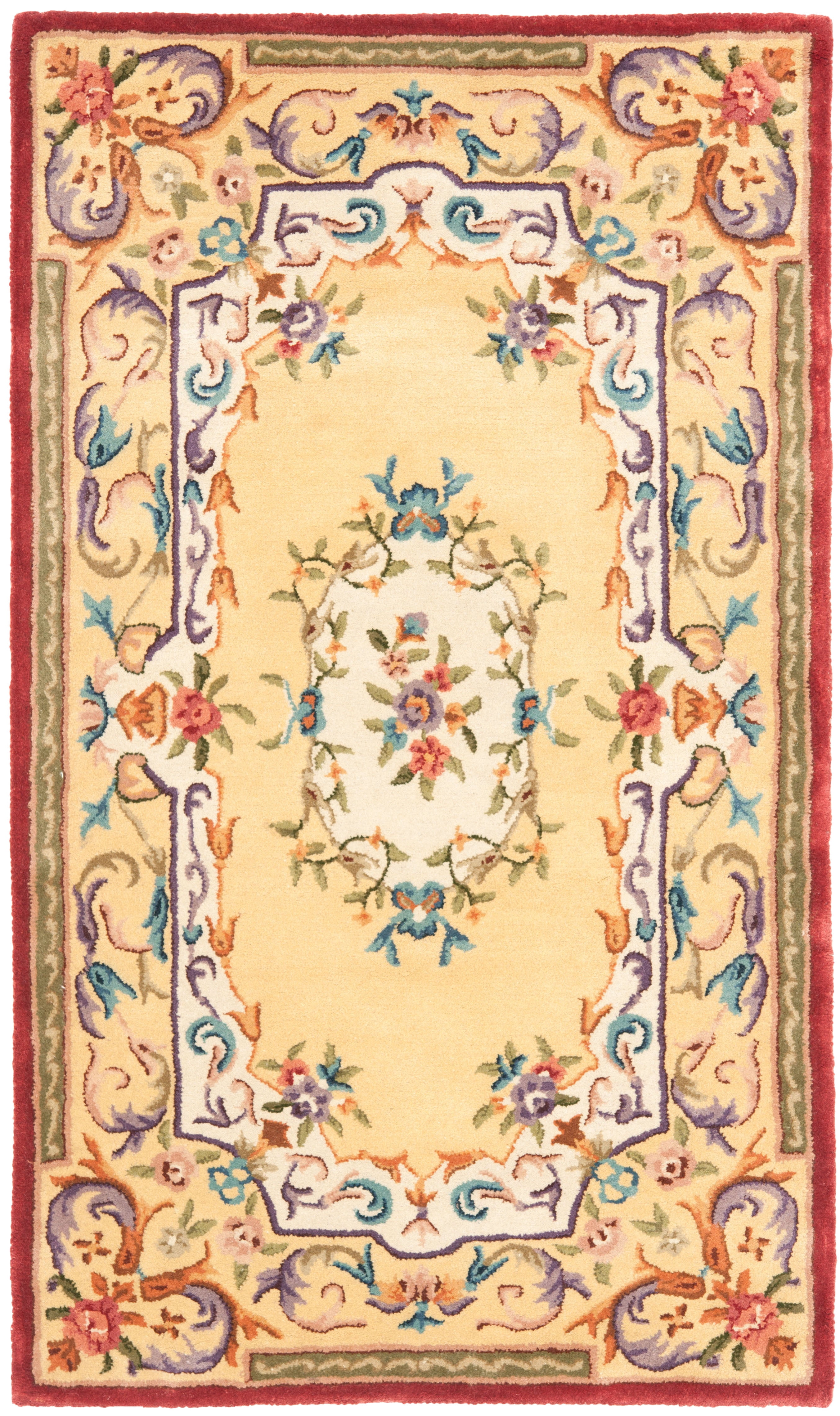 Safavieh Empire Kathleen Floral Wool Area Rug, Gold, 4' x 6' - Image 6