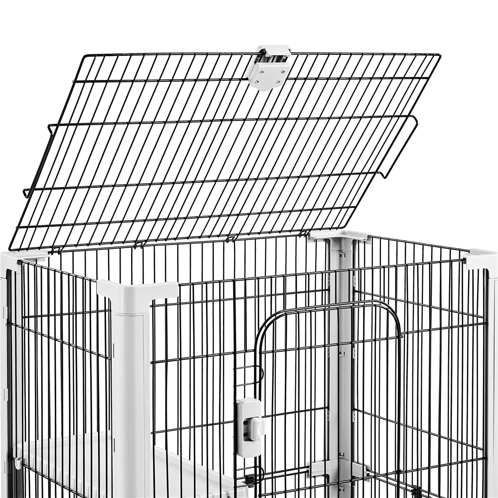 SmileMart 4-Level Rolling Rabbit Cage with Platform and Ramp for Small Animal, Gray - Image 8