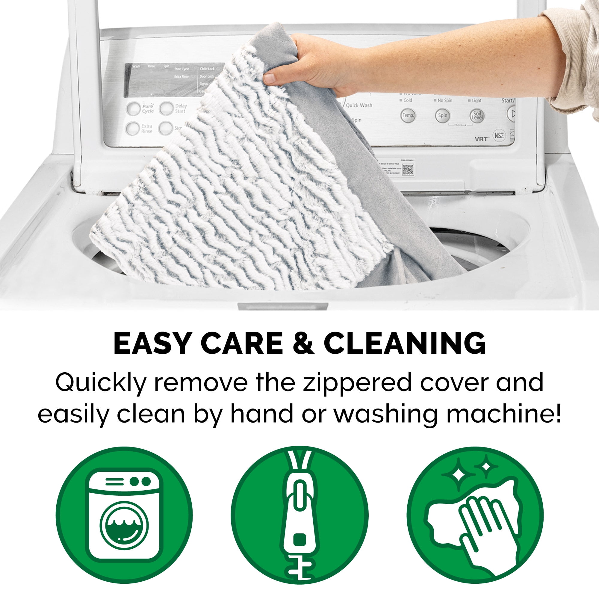 FurHaven Pet Products Jumbo Embossed Faux Fur & Suede Orthopedic Deluxe L-Chaise Dog Bed, Gray - Image 8