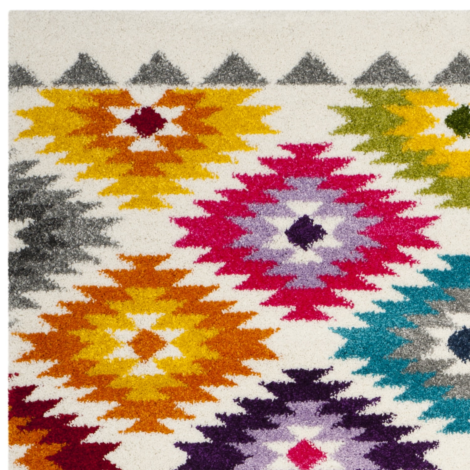 Safavieh FIESTA SHAG, CREAM / MULTI, 5'-1" X 7'-6", Area Rug, FSG374A-5 - Image 8