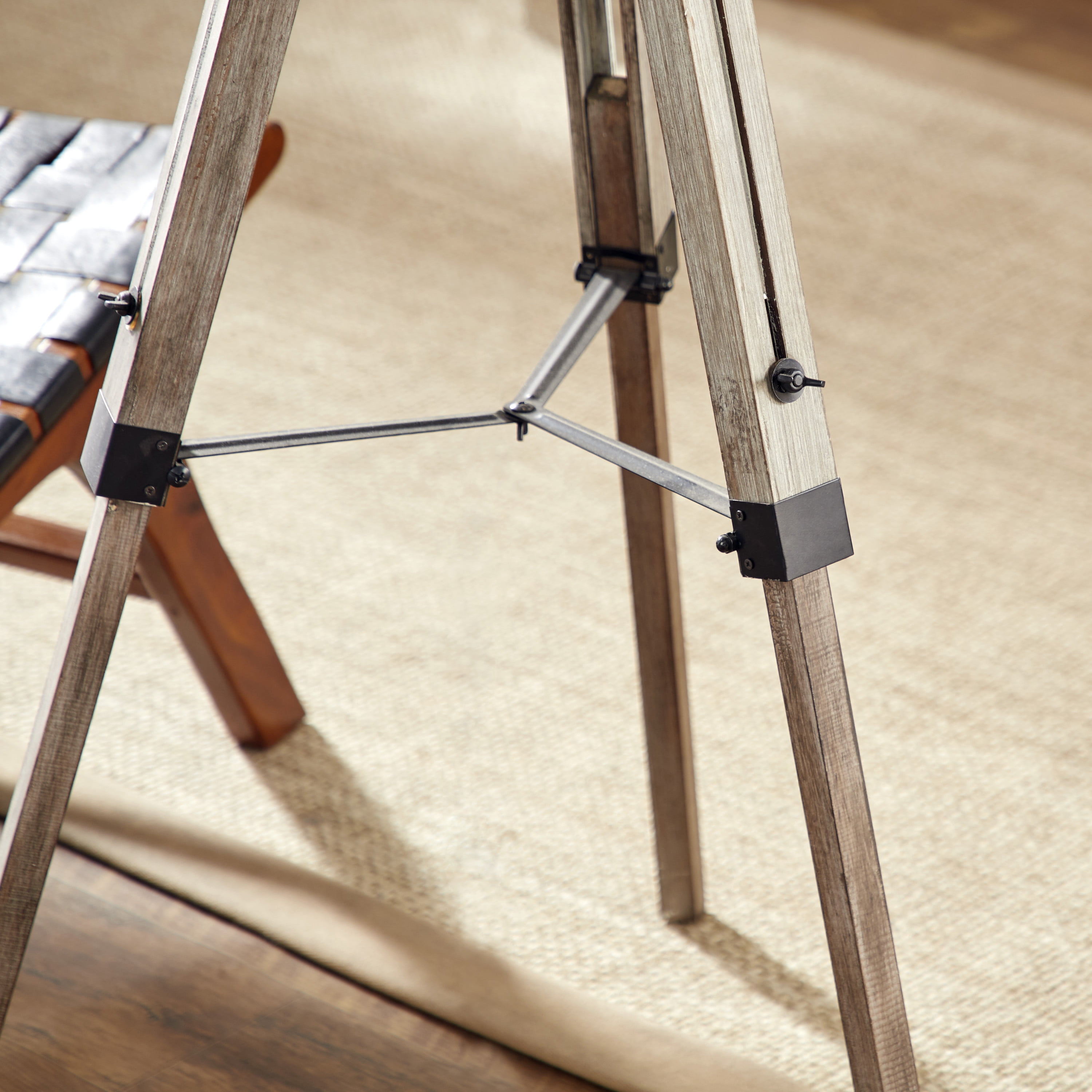 DecMode Brown Wood Industrial Floor Lamp 61" - Image 3