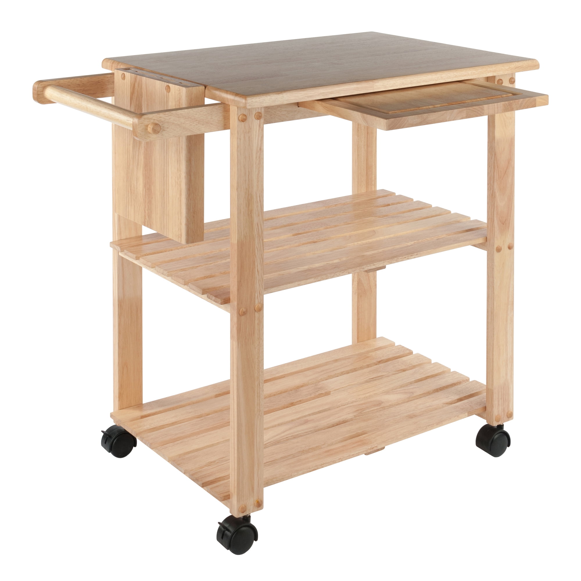 Winsome Wood Mario Kitchen Utility Cart, Natural Finish - Image 11