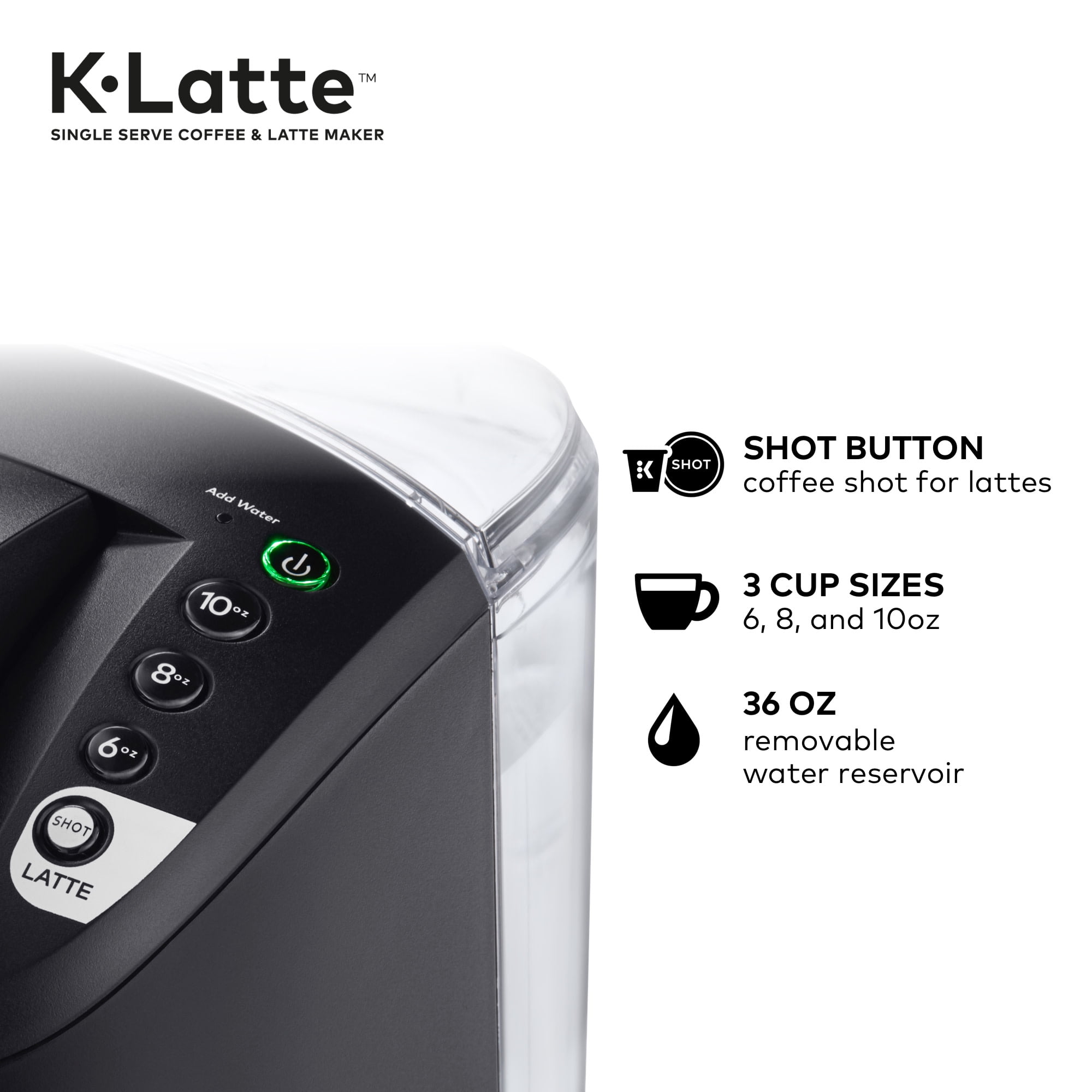 Keurig K-Latte Single Serve K-Cup Coffee and Latte Maker, Black - Image 7