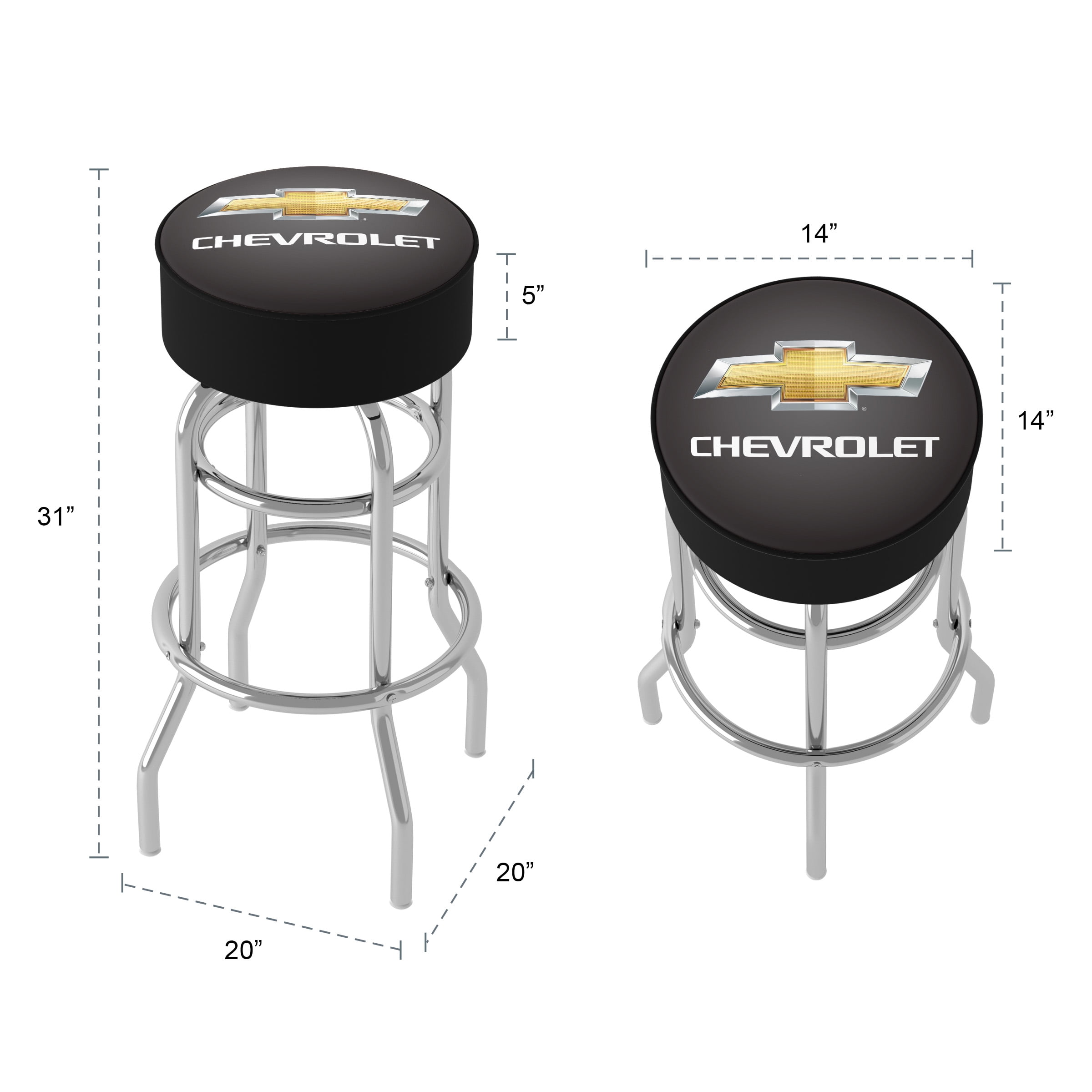chevrolet padded swivel bar stool - Image 3