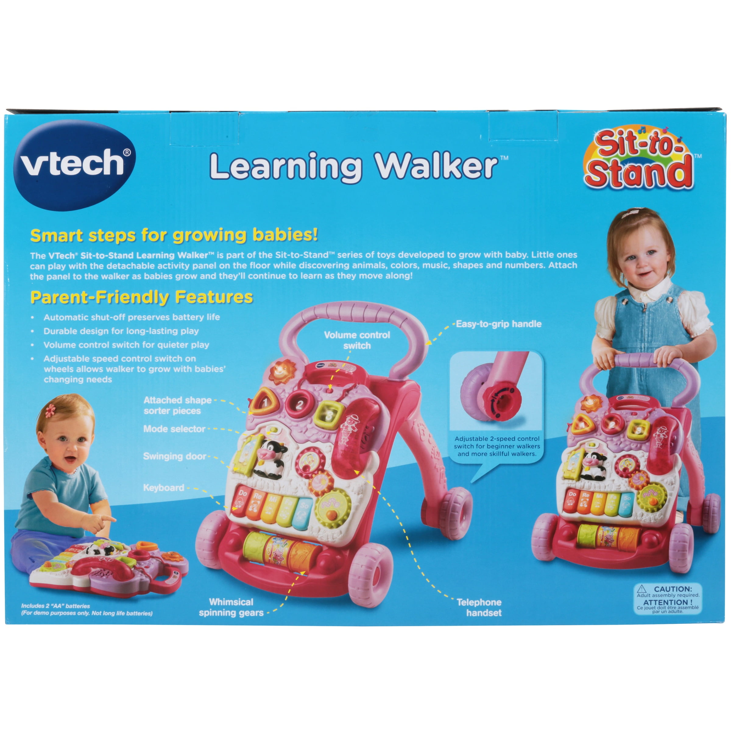 VTech Sit-to-Stand Learning Walker (Pink) - Image 4