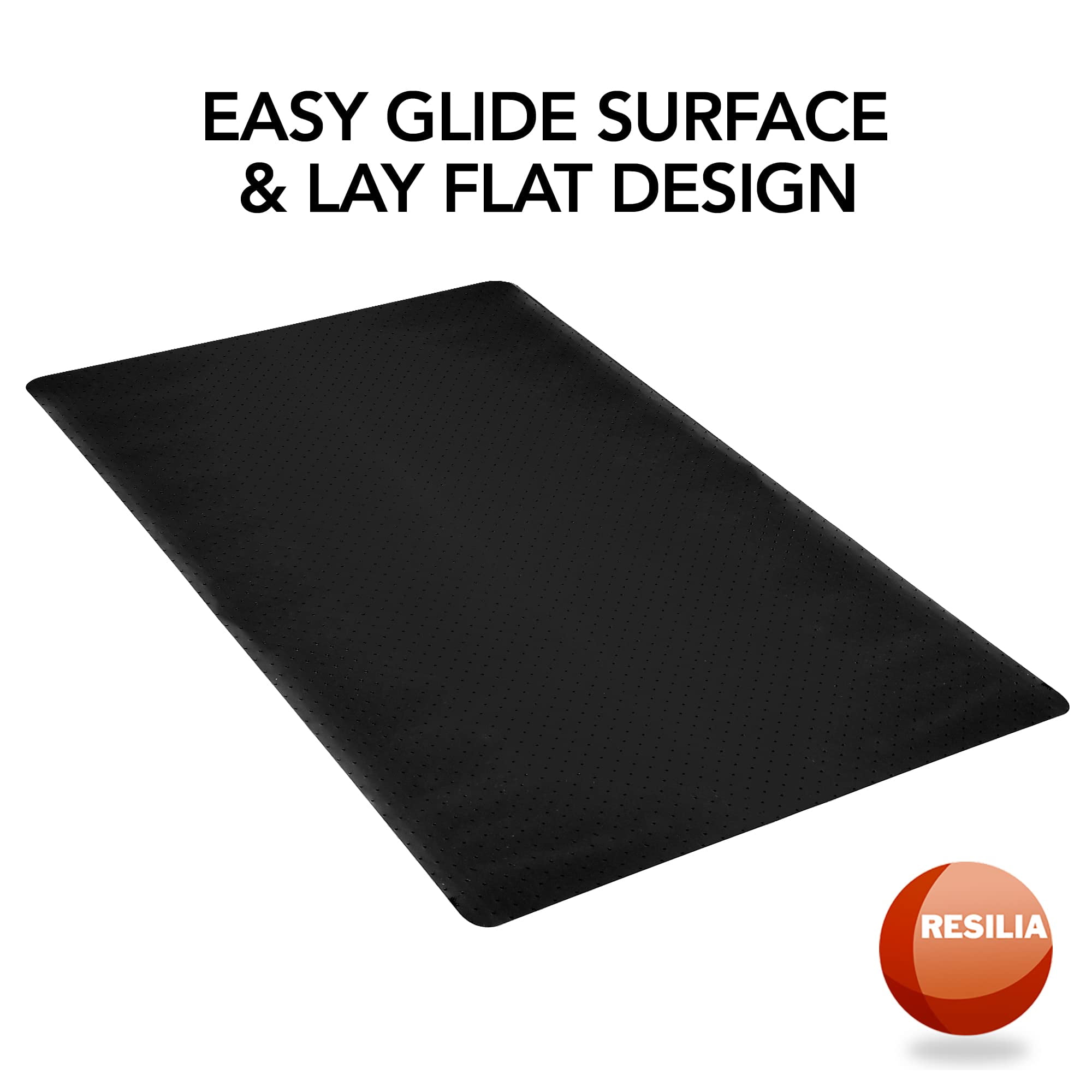 Resilia Workstation Desk Chair Mats for Carpet with Grippers - Home & Office Floor Protector, Easy to Clean, Stain-Resistant Vinyl Black, 46 Inches x 72 Inches, Made in The USA - Image 7