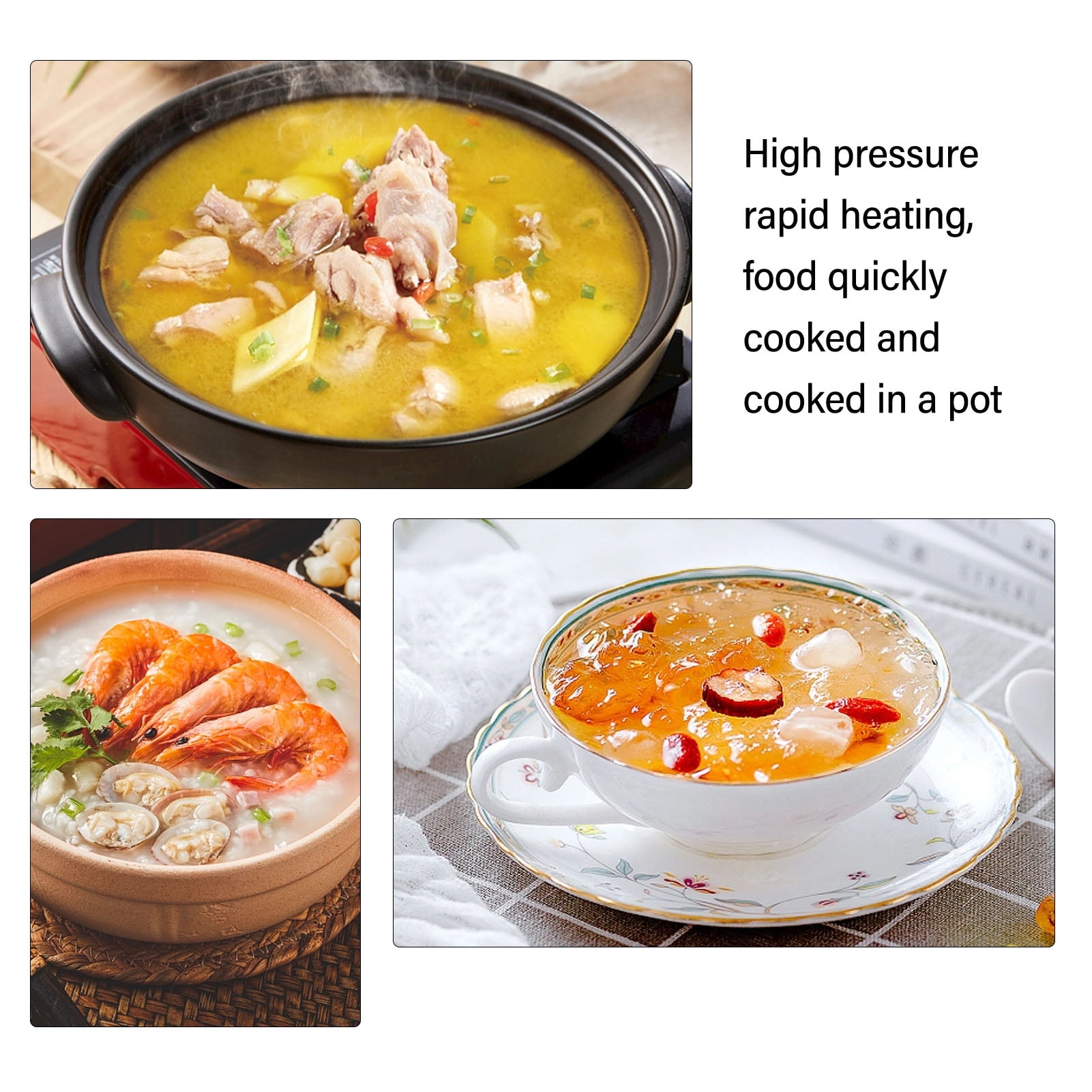 Mini Pressure Cooker, Fast Cooking 2L Stainless Steel Pressure Cooker Explosion for Gas Stoves - Image 4