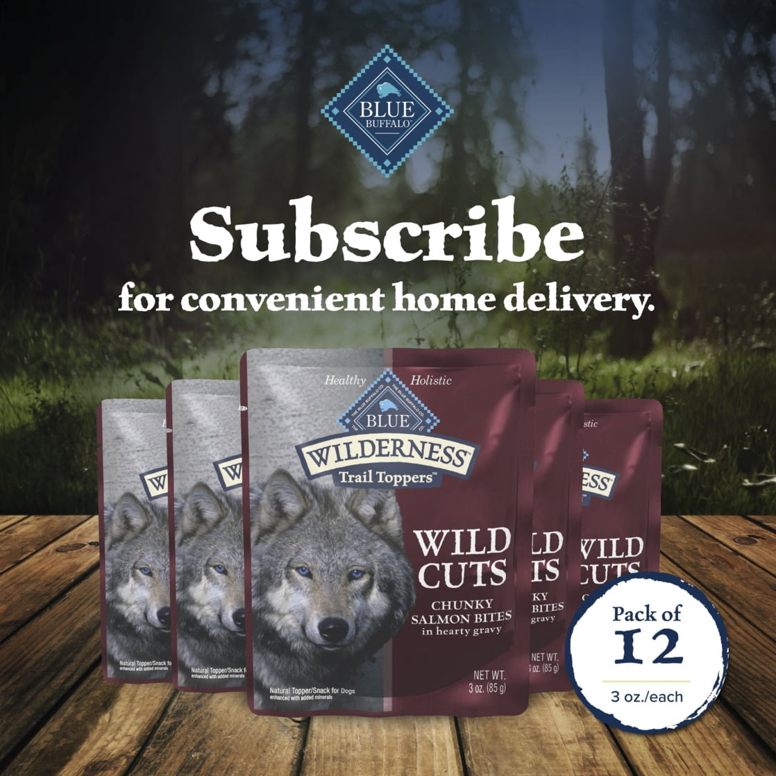 BLUE Wilderness Trail Toppers Dog Wet Food, Salmon Bites in Gravy, 3-oz Pouch - Image 4