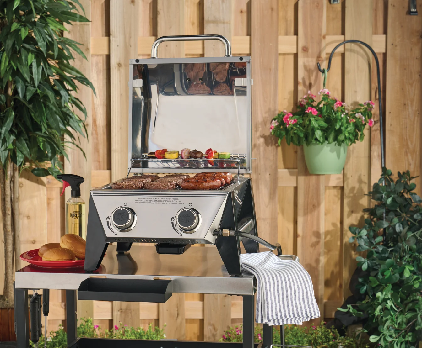 Expert Grill Stainless Steel 2-Burner Tabletop Gas Grill, 13,000 BTUs, 273 Sq. In. - Image 4