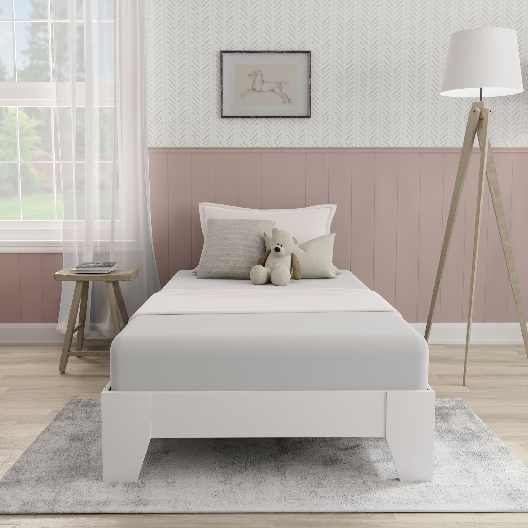 Hillsdale Casey Twin Wood Platform Bed, White - Image 7