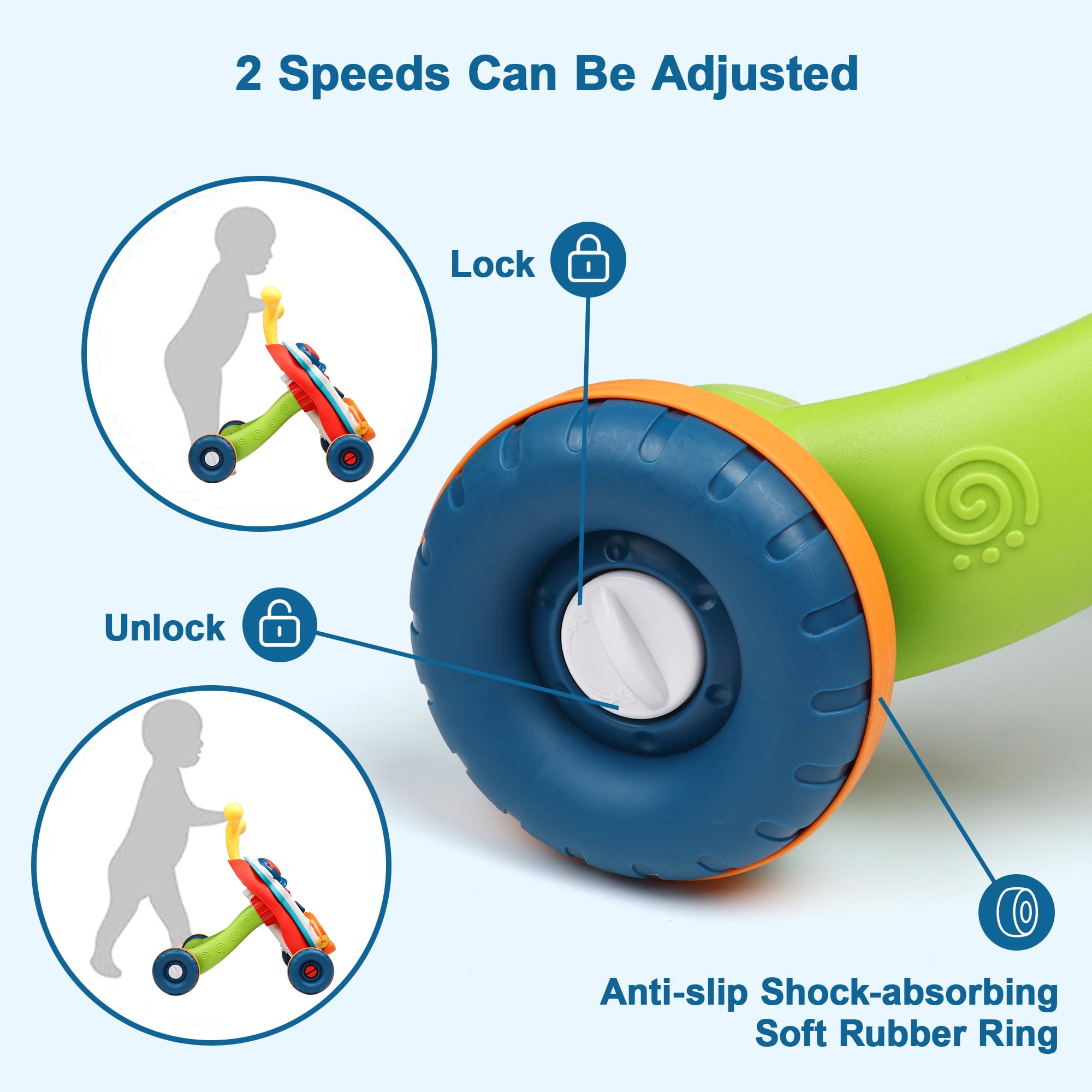 Huge Wave Multifunctional Sit-to-Stand Baby Walker for Baby, Early Educational Learning Toy and Activity Center for Boys and Girls-Red, Christmas Gift for Toddlers Boys Girls Birthday - Image 5