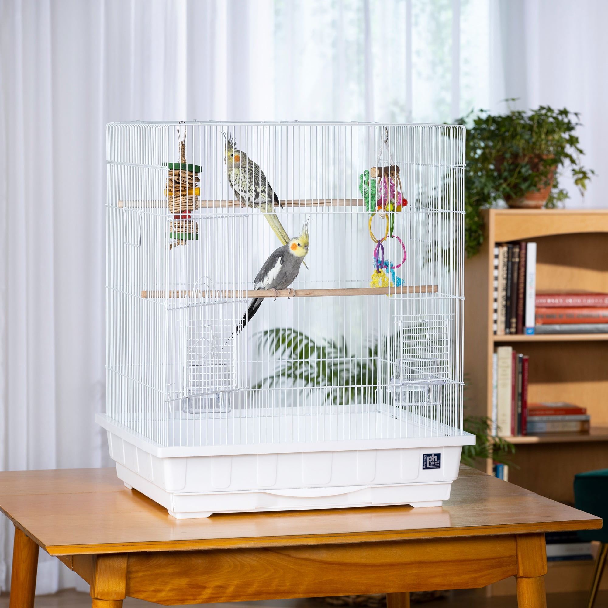 Prevue Pet Products Keet/Tiel Square Roof Bird Cage - White SP25212W/W - Image 3