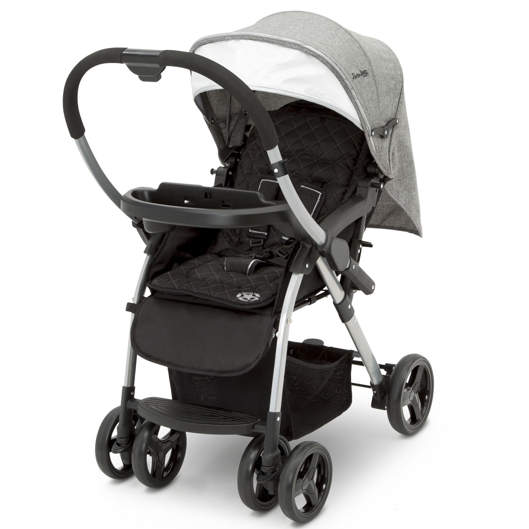 Jeep Unlimited Reversible Handle Stroller, Grey Tweed - Image 2