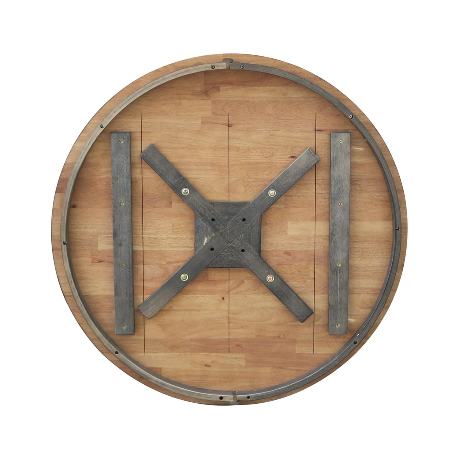 30" Round Top Solid Wood Pedestal Table in Hickory/Washed Coal - Dining Height - Image 10