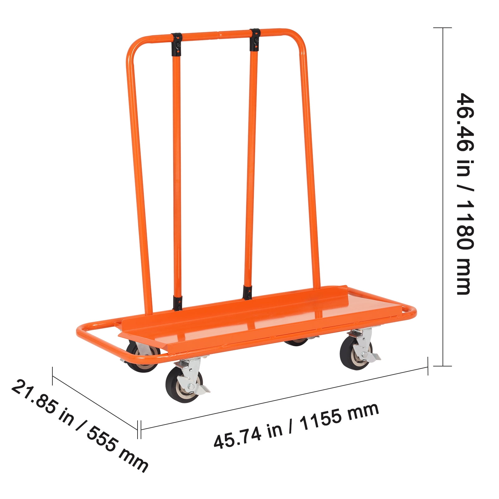 KFFKFF Drywall Trolley, 3000 LBS Capacity, 45.28" x 21.8" Platform with 5" Rotating Casters, Robust Drywall Panel Trolley, Suitable for Wall Panel, Plasterboard, Timber, Garage, Home, Warehouse Use - Image 7