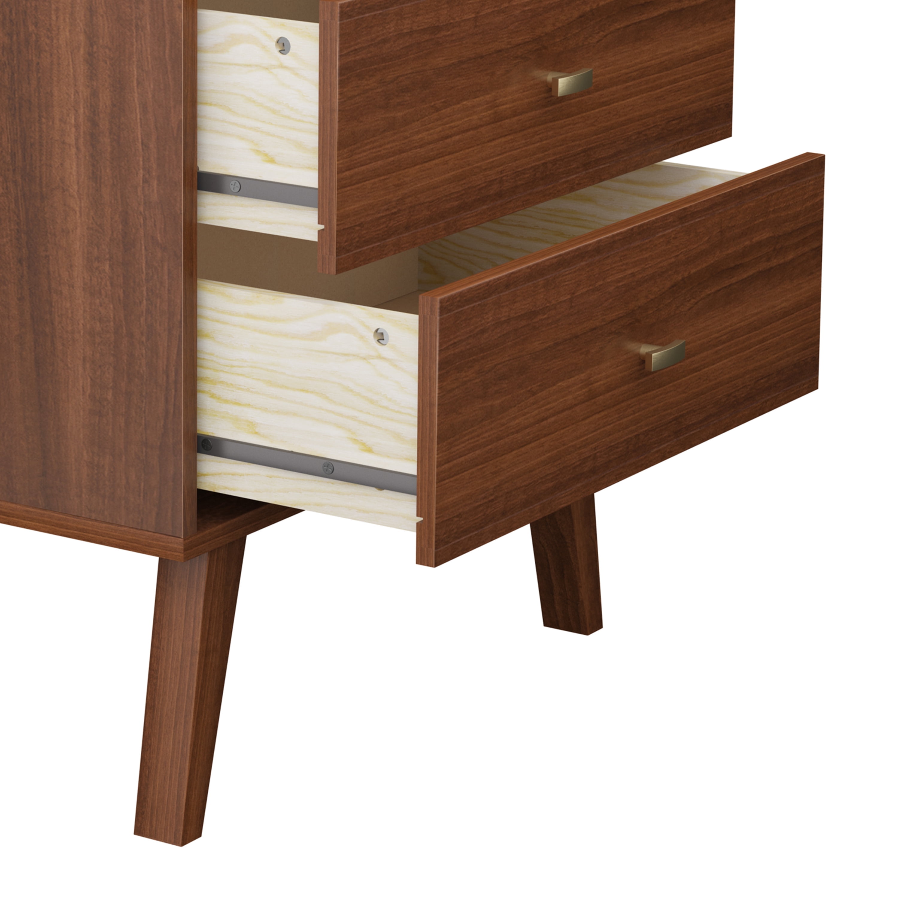 Prepac Milo Mid-Century Modern 2-Drawer Nightstand, 16"D x 25"W x 25"H, Cherry - Image 18