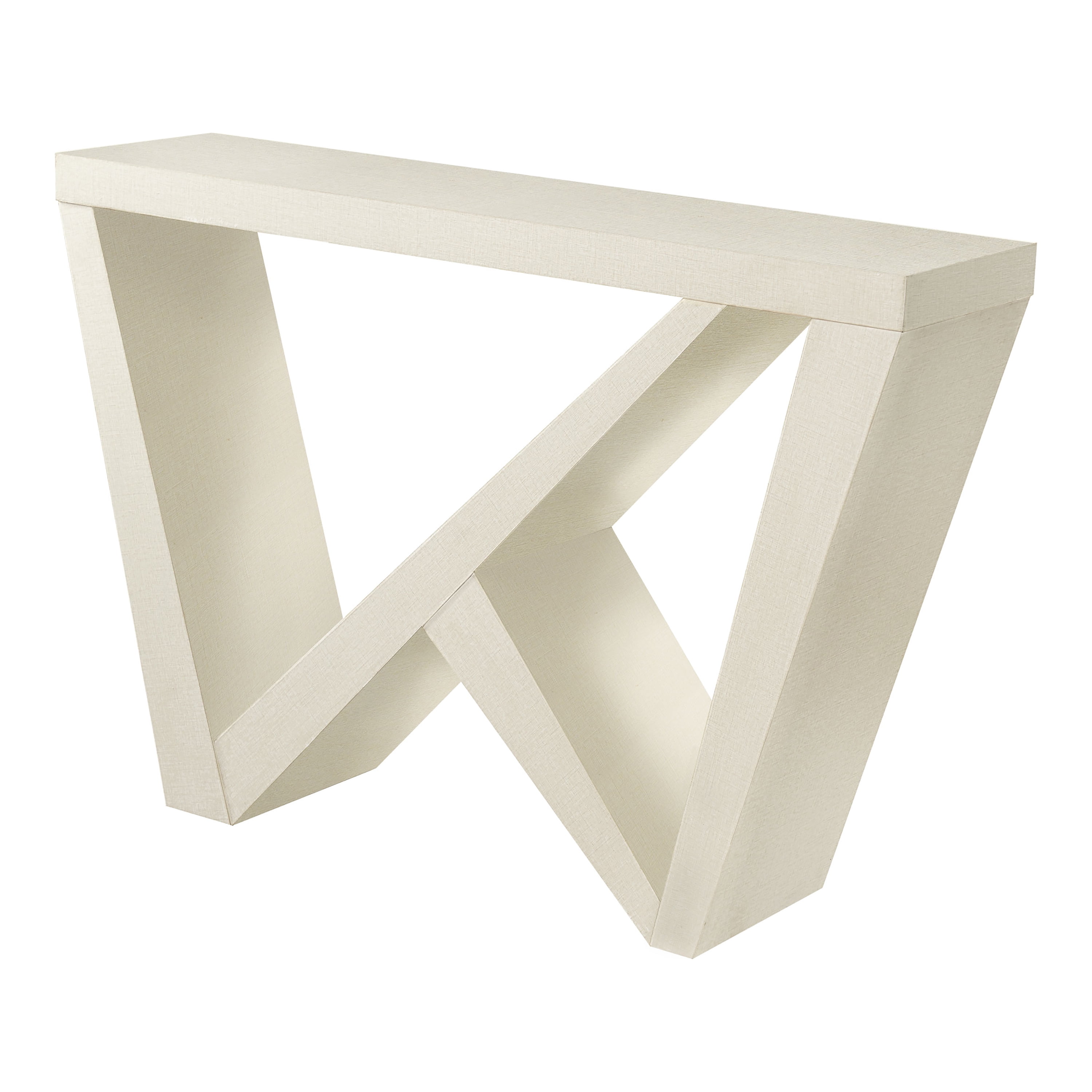 Furniture of America Wyll Rectangle Wood Cream Weave Console Table - Image 5